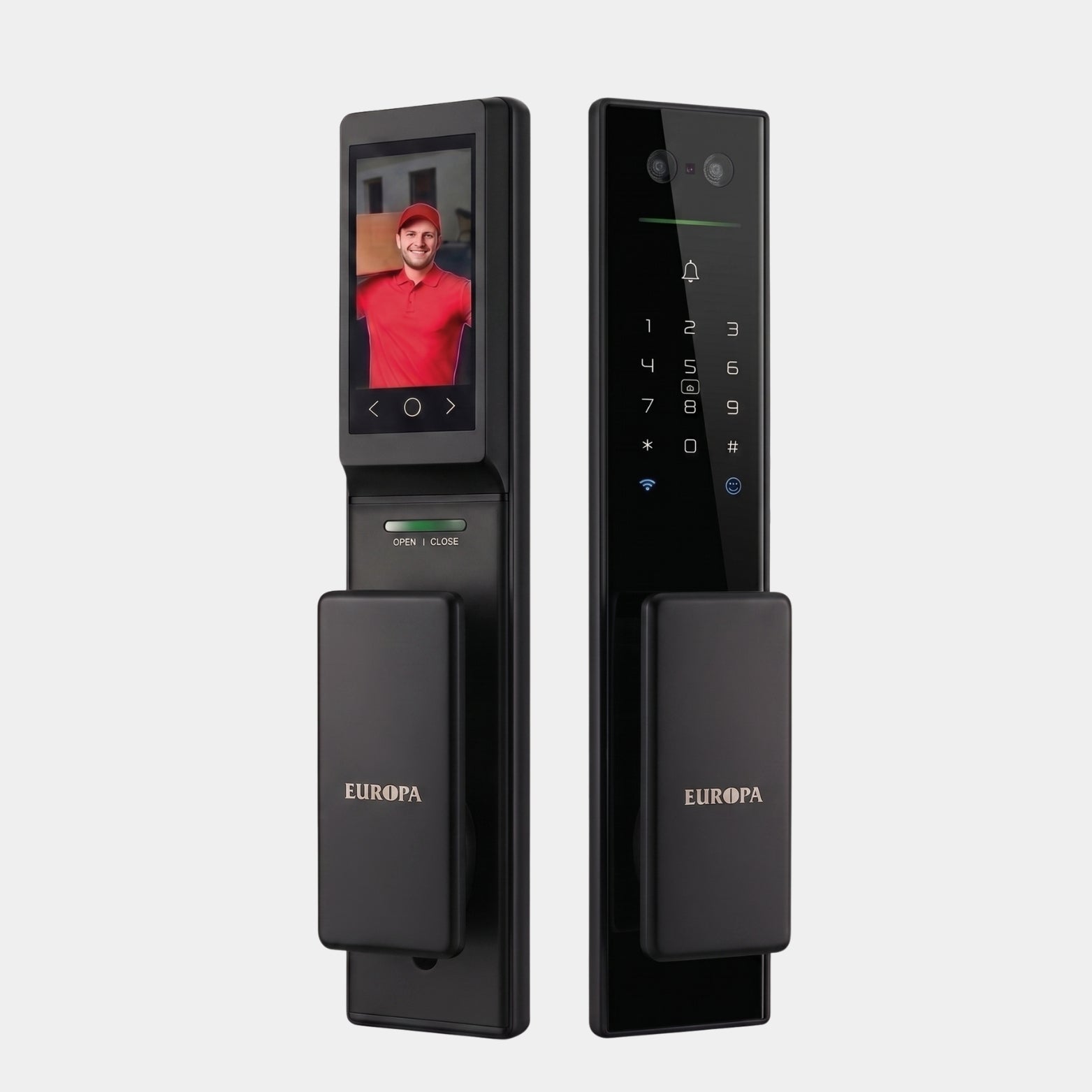 Europa EMN2070BL Smart Lock | Wi-Fi Face & Palm Recognition Digital Door Lock P3-A (Black)