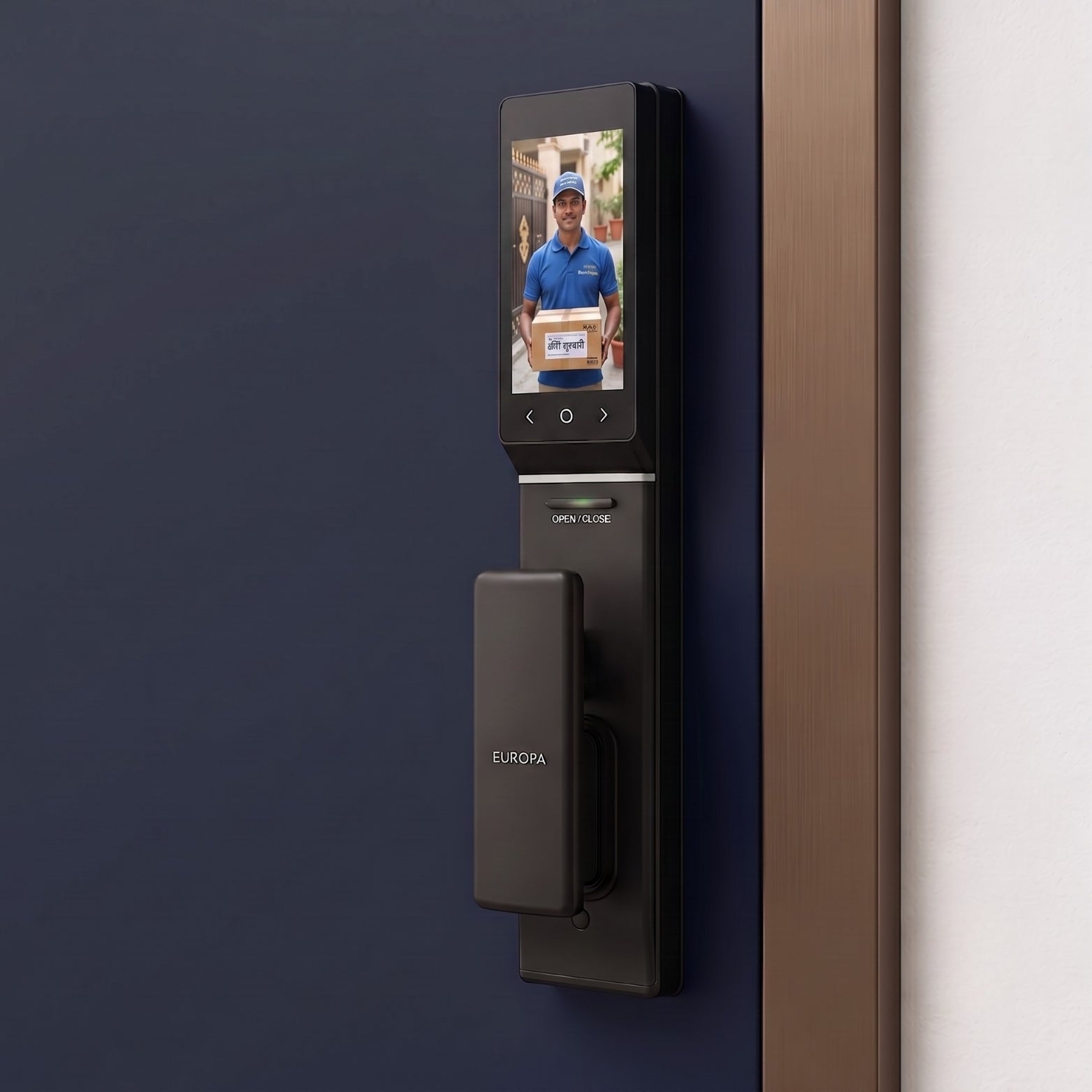 Europa EMN2070BL Smart Lock | Wi-Fi Face & Palm Recognition Digital Door Lock P3-A (Black)