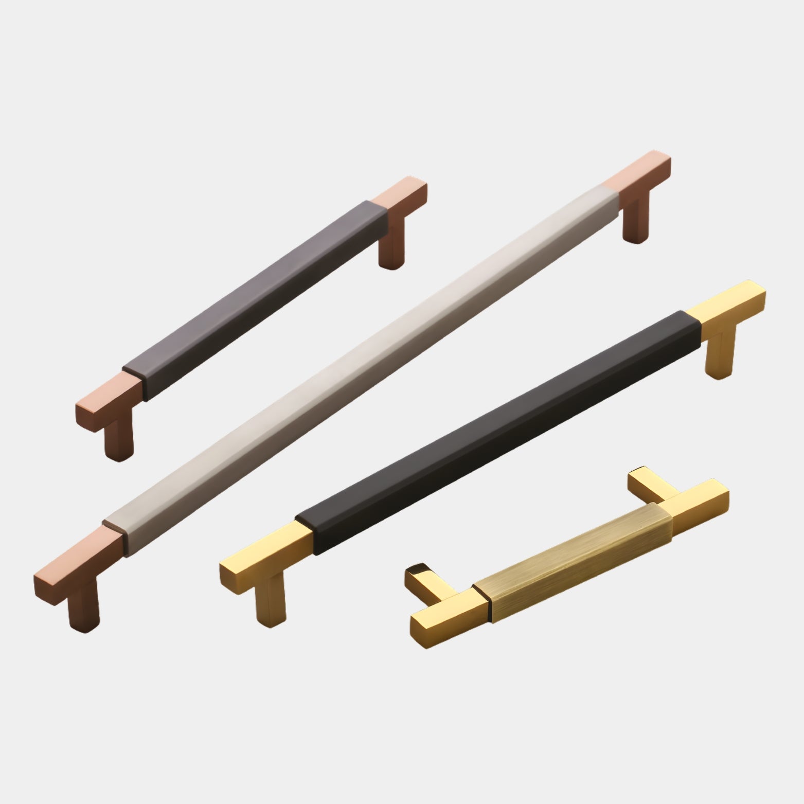 320mm Long Hole-to-Hole PVD Gray and Rose Gold Luxury Handle