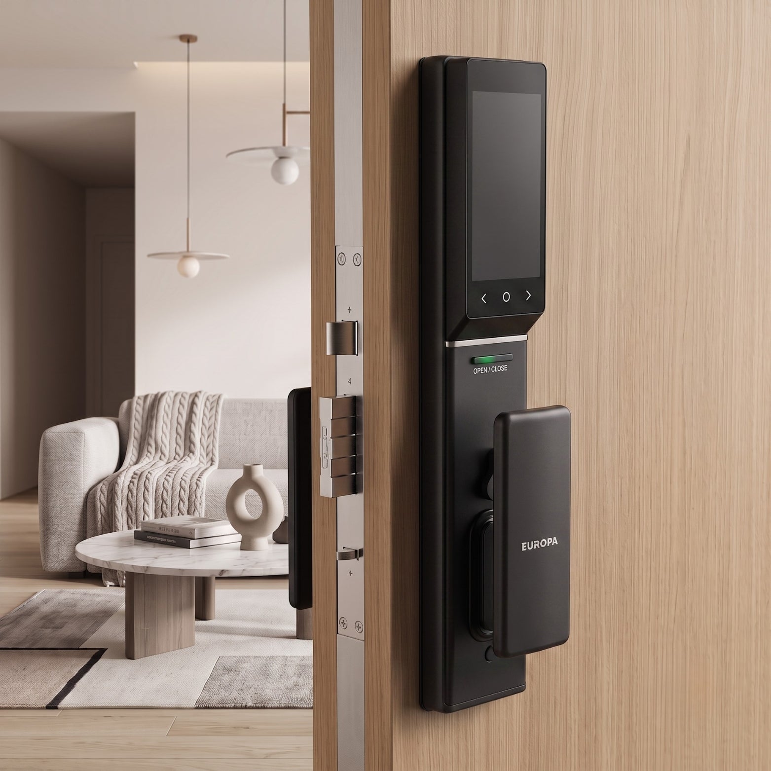 Europa EMN2070BL Smart Lock | Wi-Fi Face & Palm Recognition Digital Door Lock P3-A (Black)