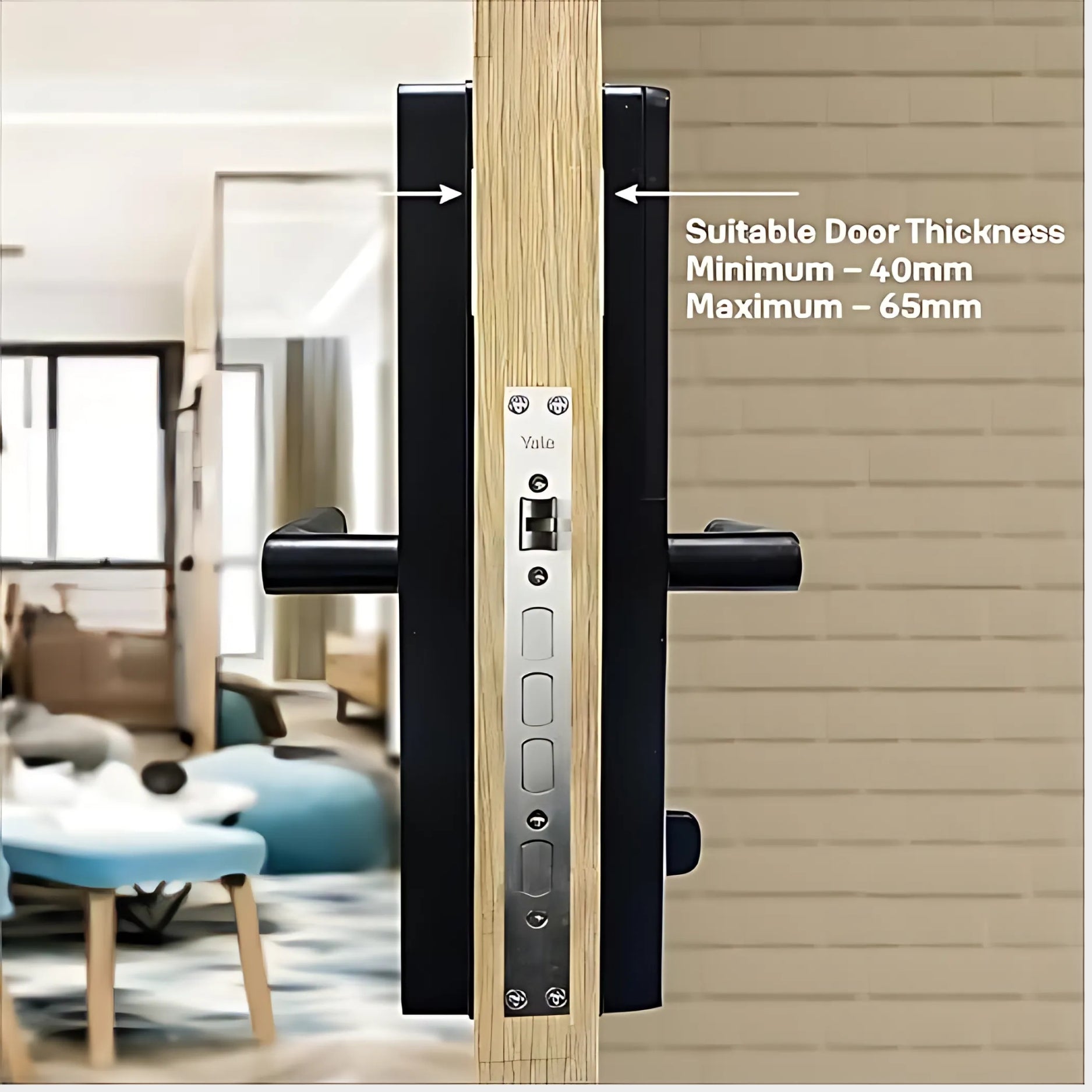 Yale YDME100NxT Smart Door Lock, Fingerprint, PIN, RFID, Manual Key Access (Black)