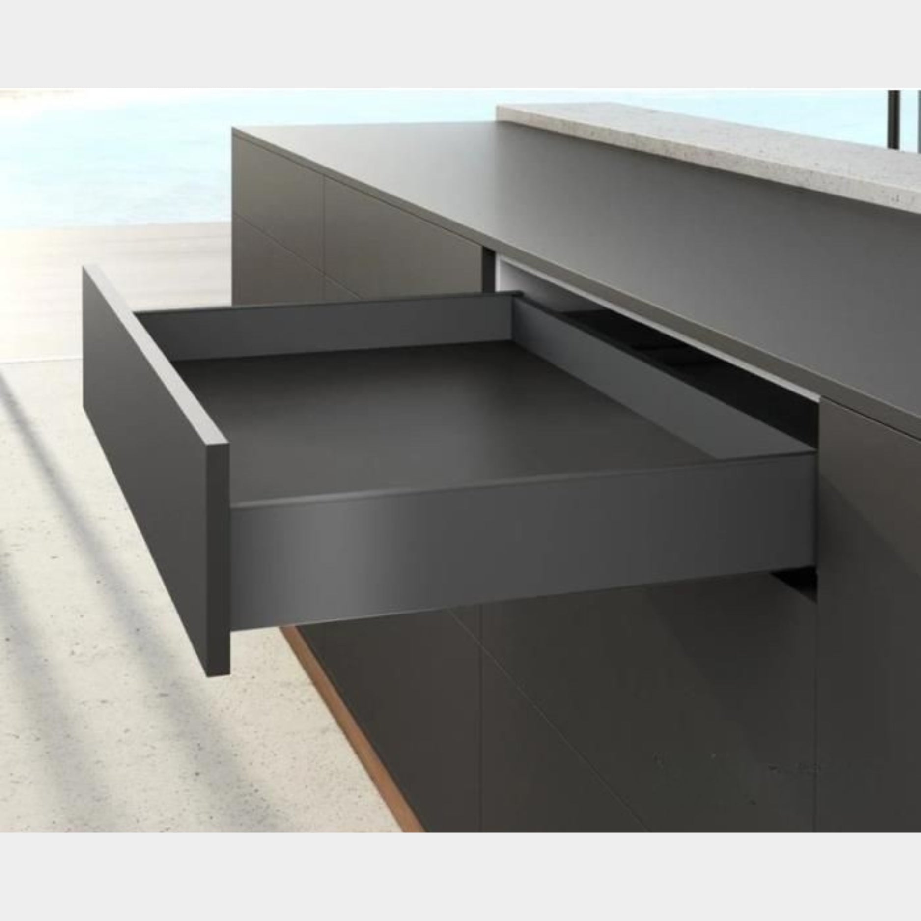 Hettich AvanTech You Full Extn. Silent Drawer System, Anthracite