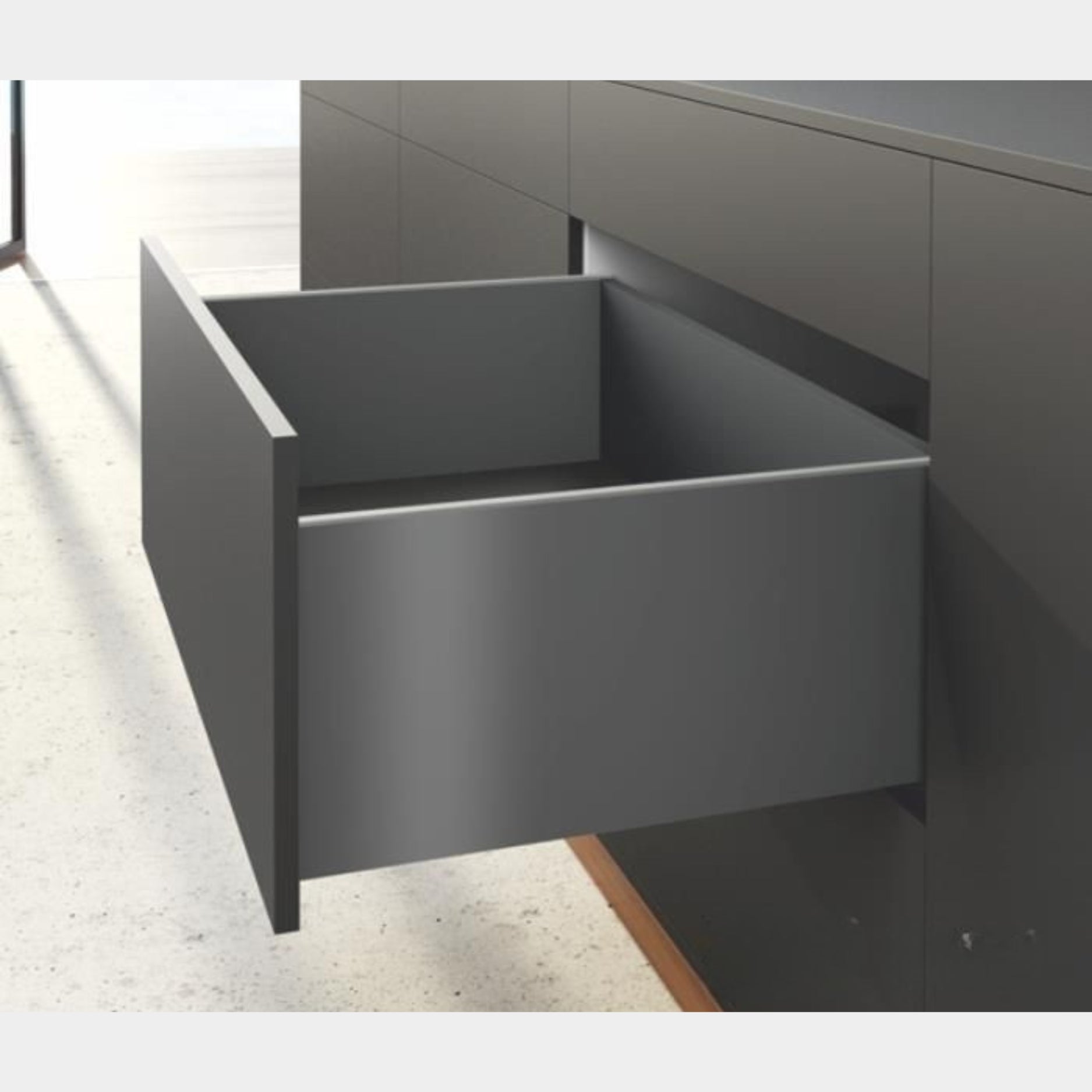 Hettich AvanTech You Full Extn. Silent Drawer System, Anthracite