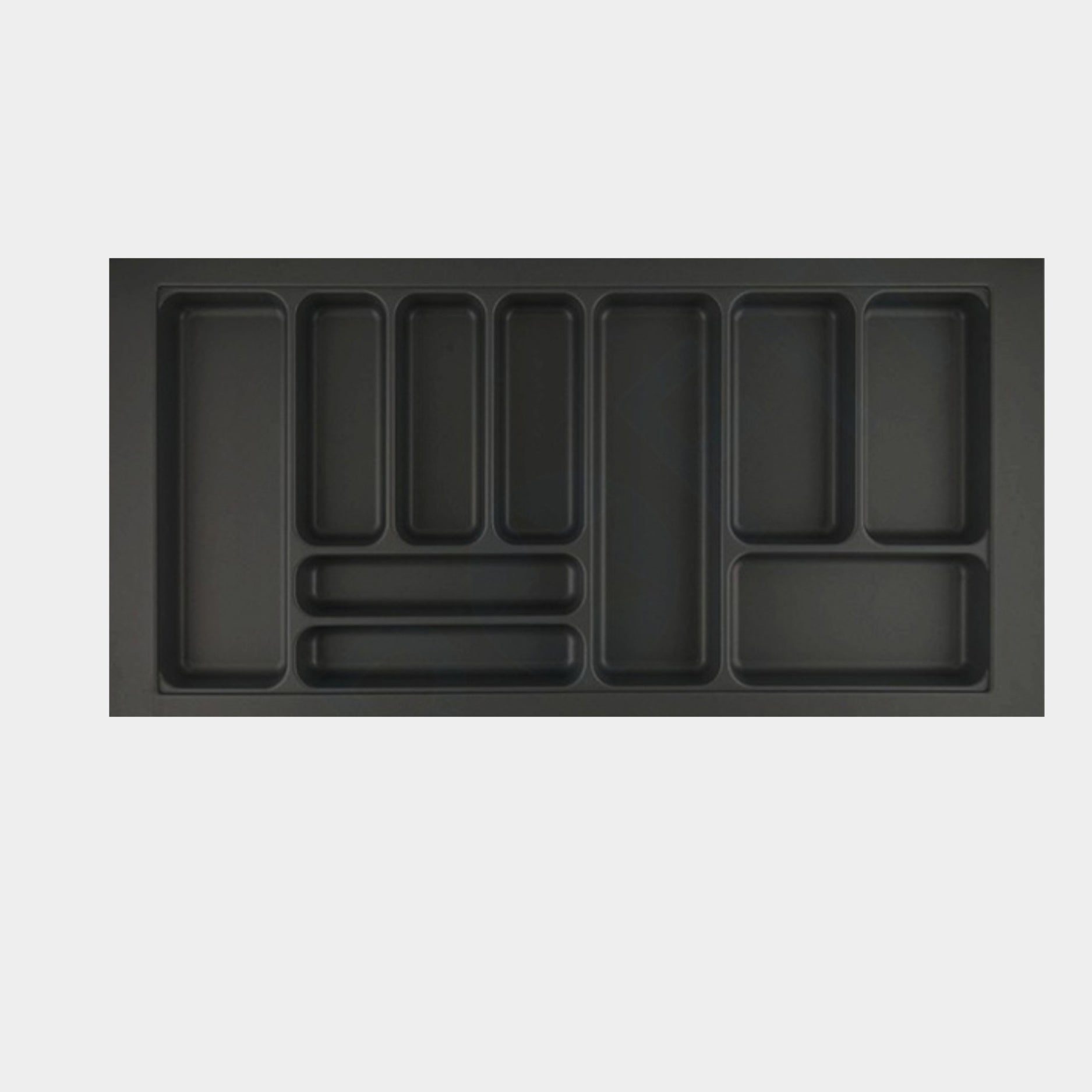 Hettich OrgaTray 440 Trimmable (Fixed Partition Cutlery) Depth 441-520mm Anthracite