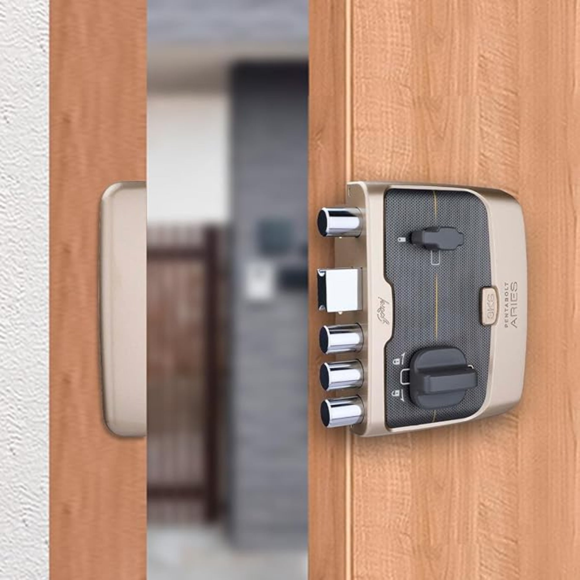 Godrej Pentabolt Aries 1CK, Deadbolt Main Door Lock with 3KS Technology