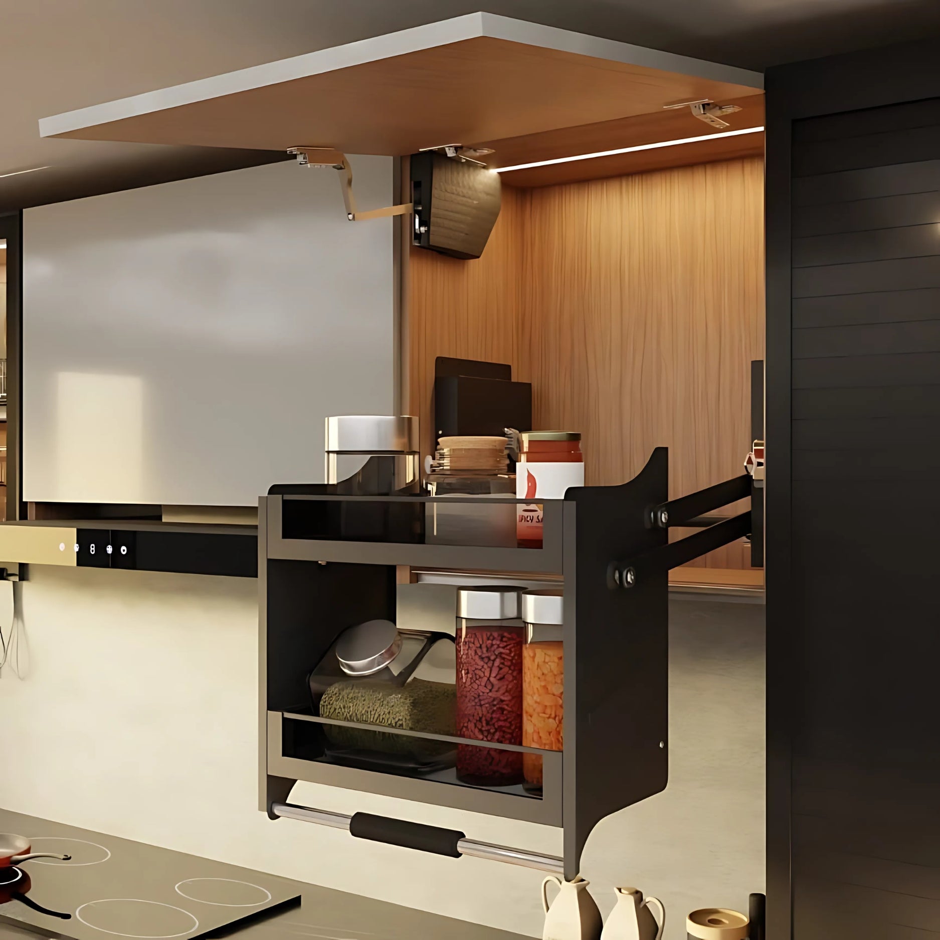 Ebco Kitchen Pulldown System - Glass KPDSG