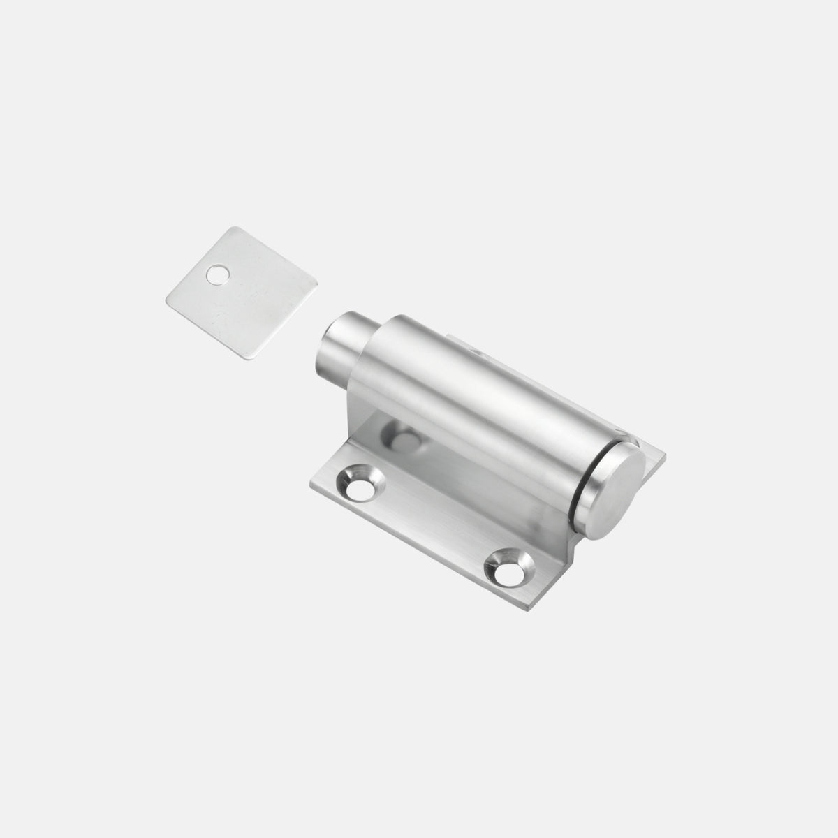 Solid brass magnetic push open latch front view for handleless cabinet shutters by Hardware Depot
