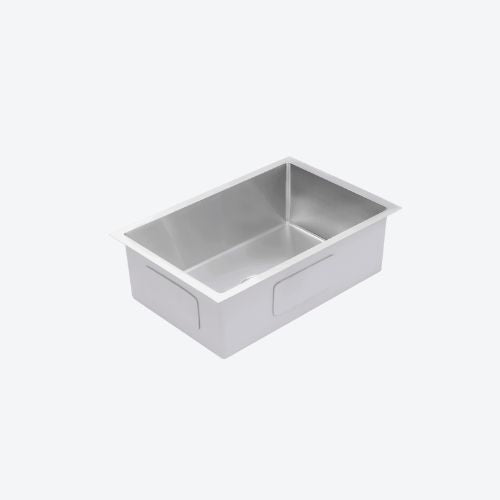 Futura FS-2418-HM single bowl hand carved kitchen sink in brushed stainless steel