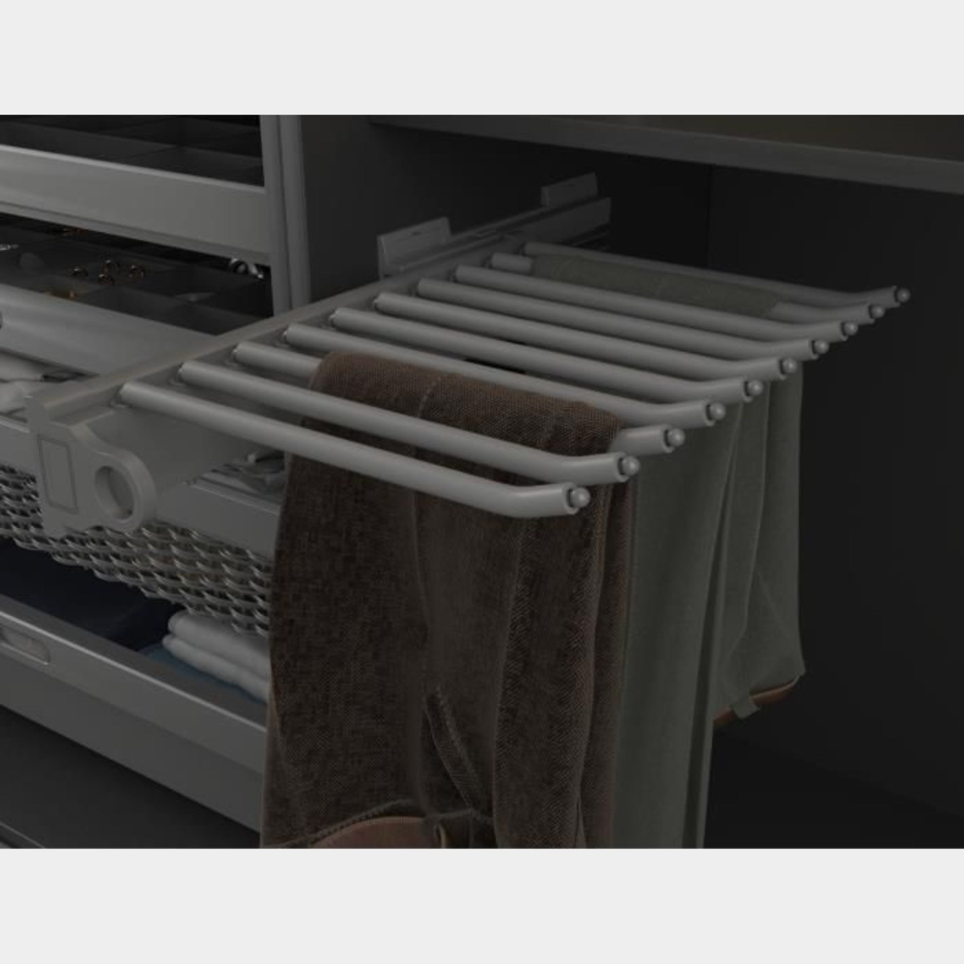 Hettich Lateral Pants Rack (W)350 x (D)455 x (H)115mm