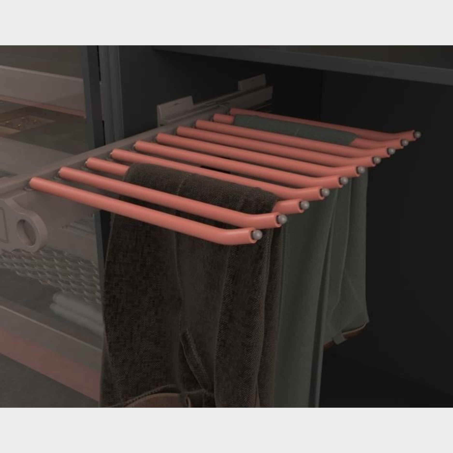 Hettich Lateral Pants Rack (W)350 x (D)455 x (H)115mm