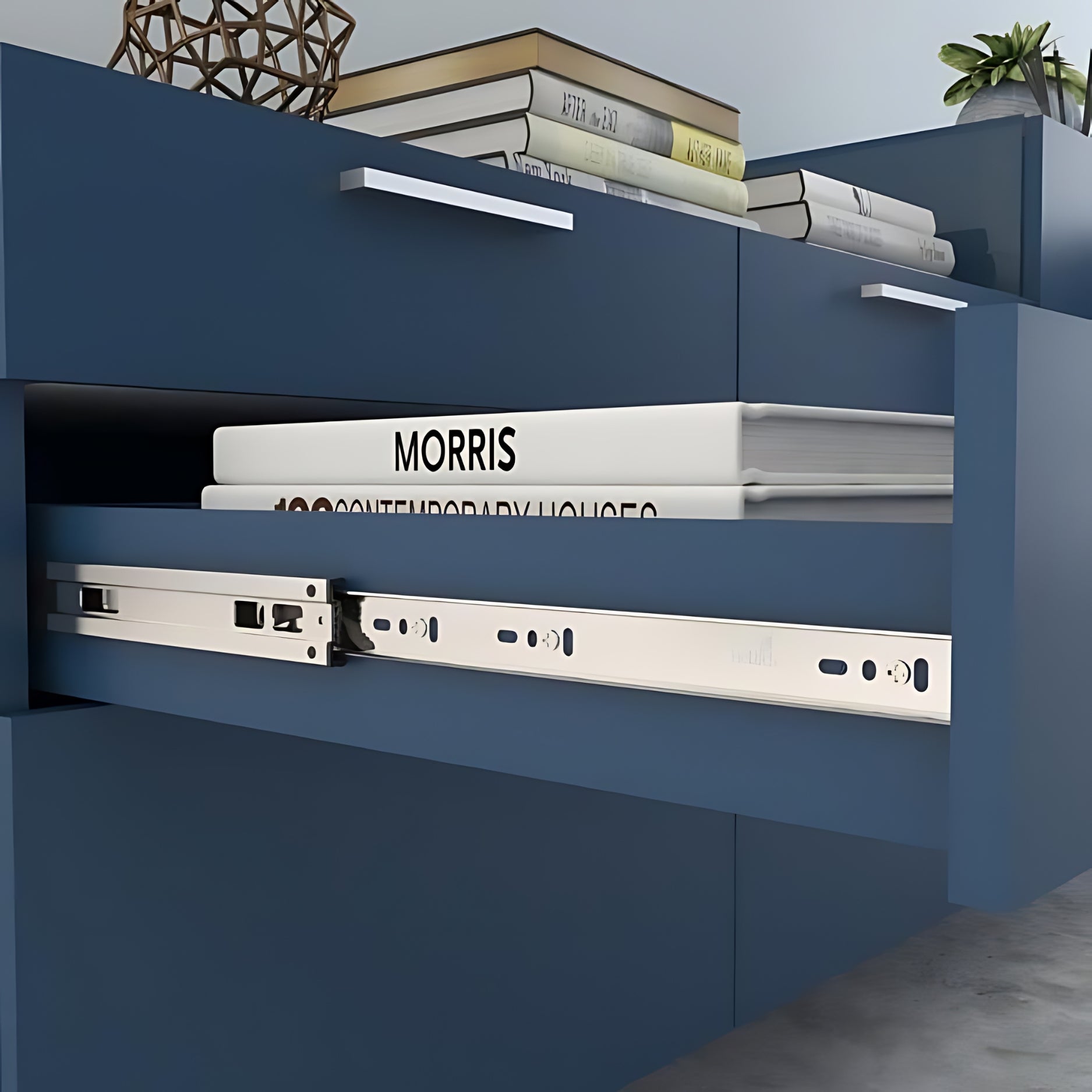 Hettich Soft Close Drawer Channel Zinc Finish KA4732