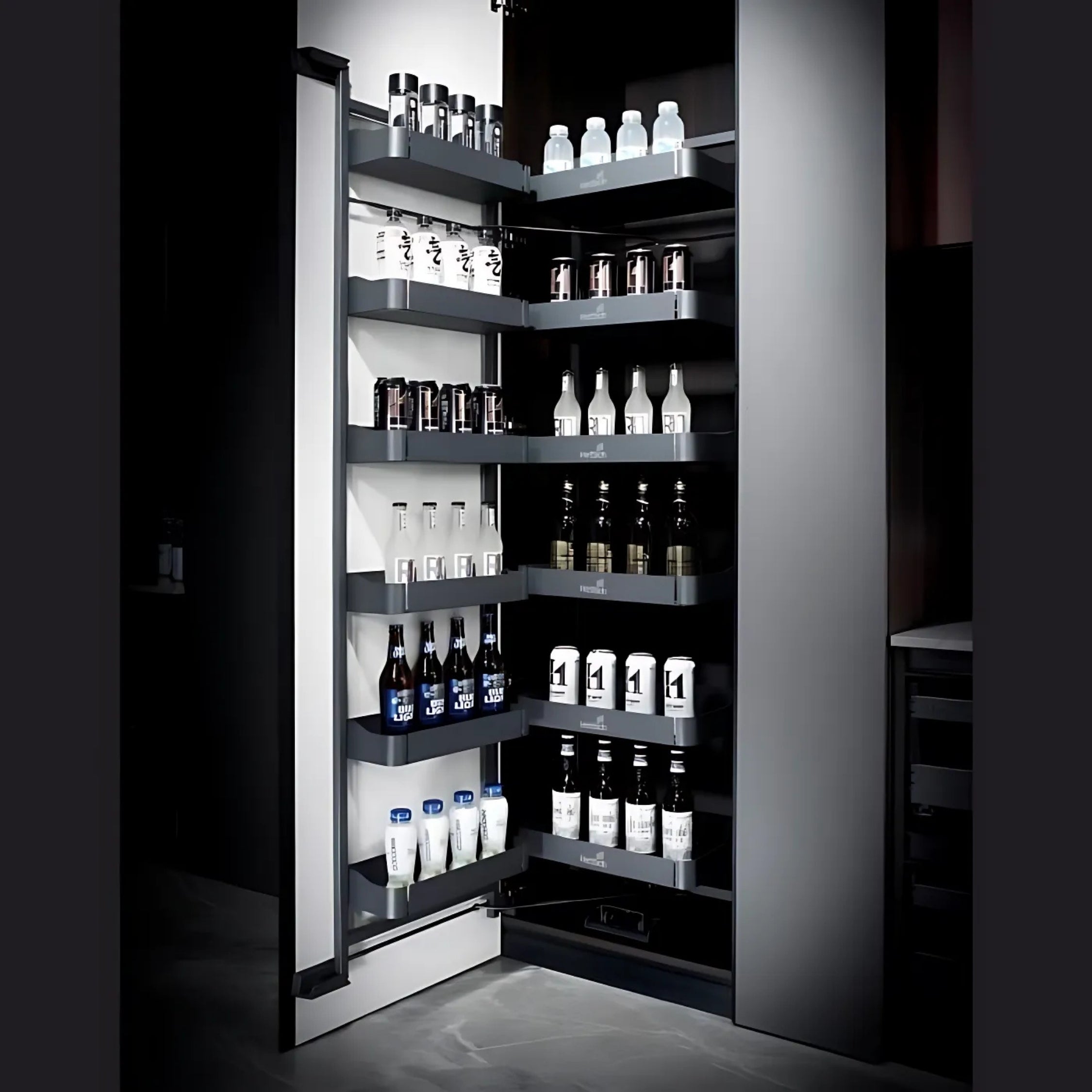 Hettich Pantry Unit Duo 6 Tier Frame with Baskets