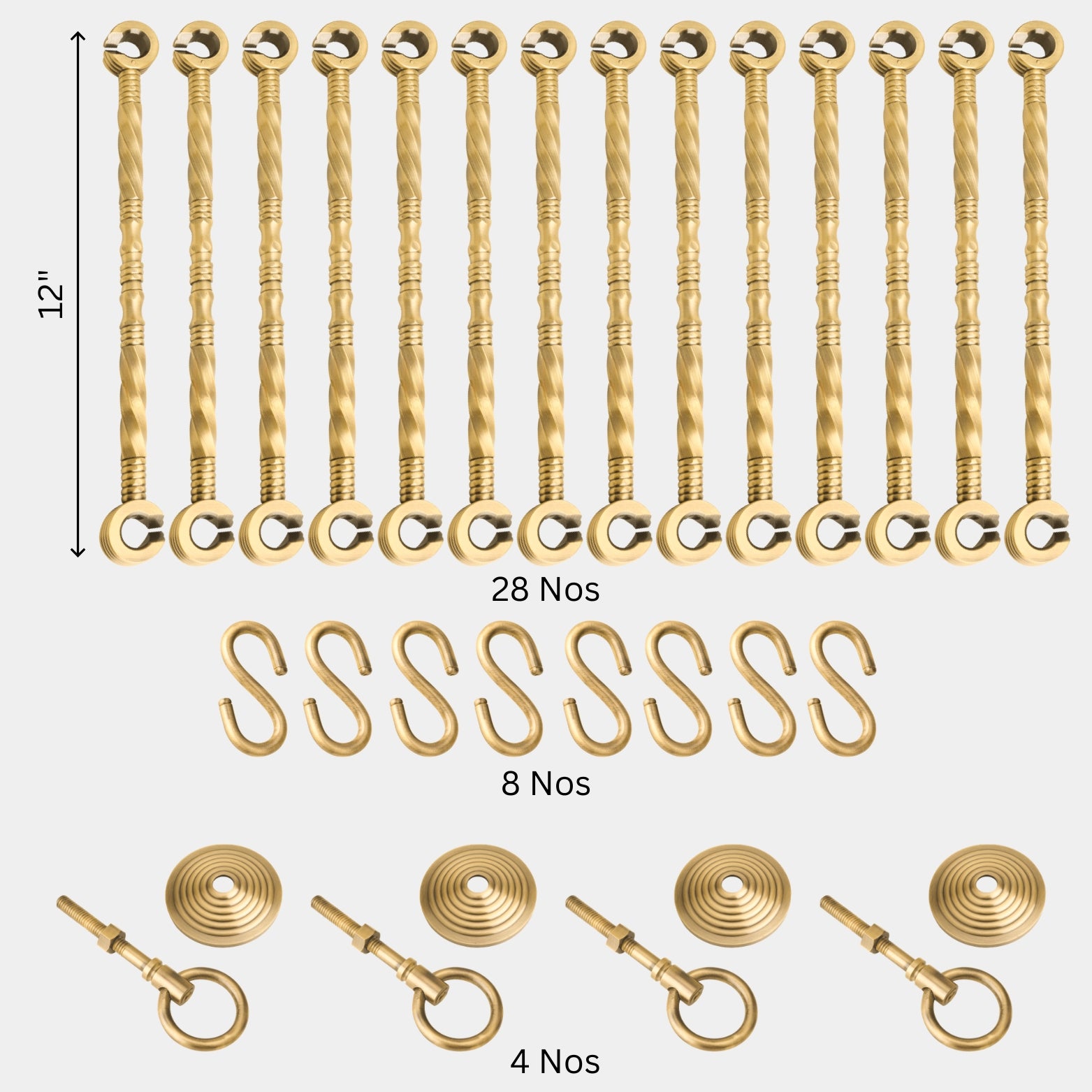 High-grade antique brass finish zulla rods for a rust-free and elegant traditional Indian swing setup in modern homes