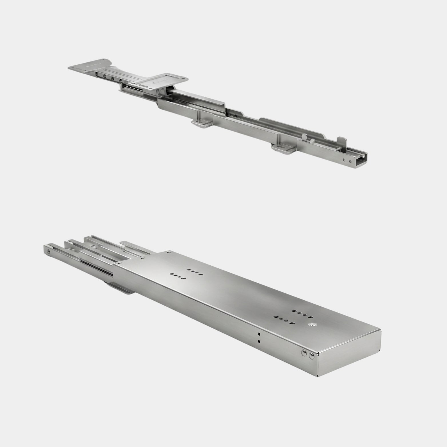 Ebco push and pull type narrow cabinet mute damping slide rails and bottom covers layout