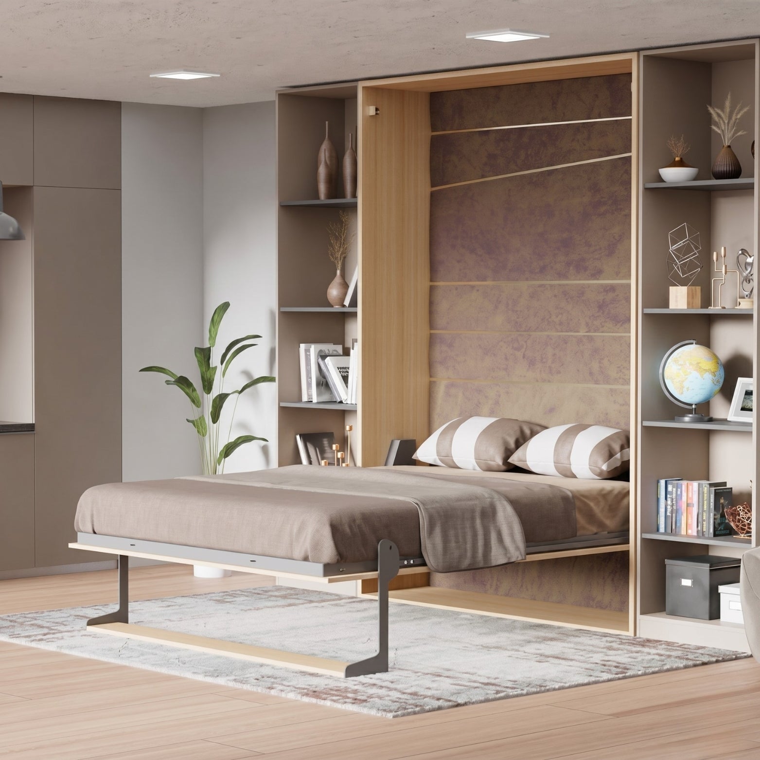 Complete Ebco Livsmart double wall bed frame mechanism including gas spring pistons at Hardware Depot Bangalore