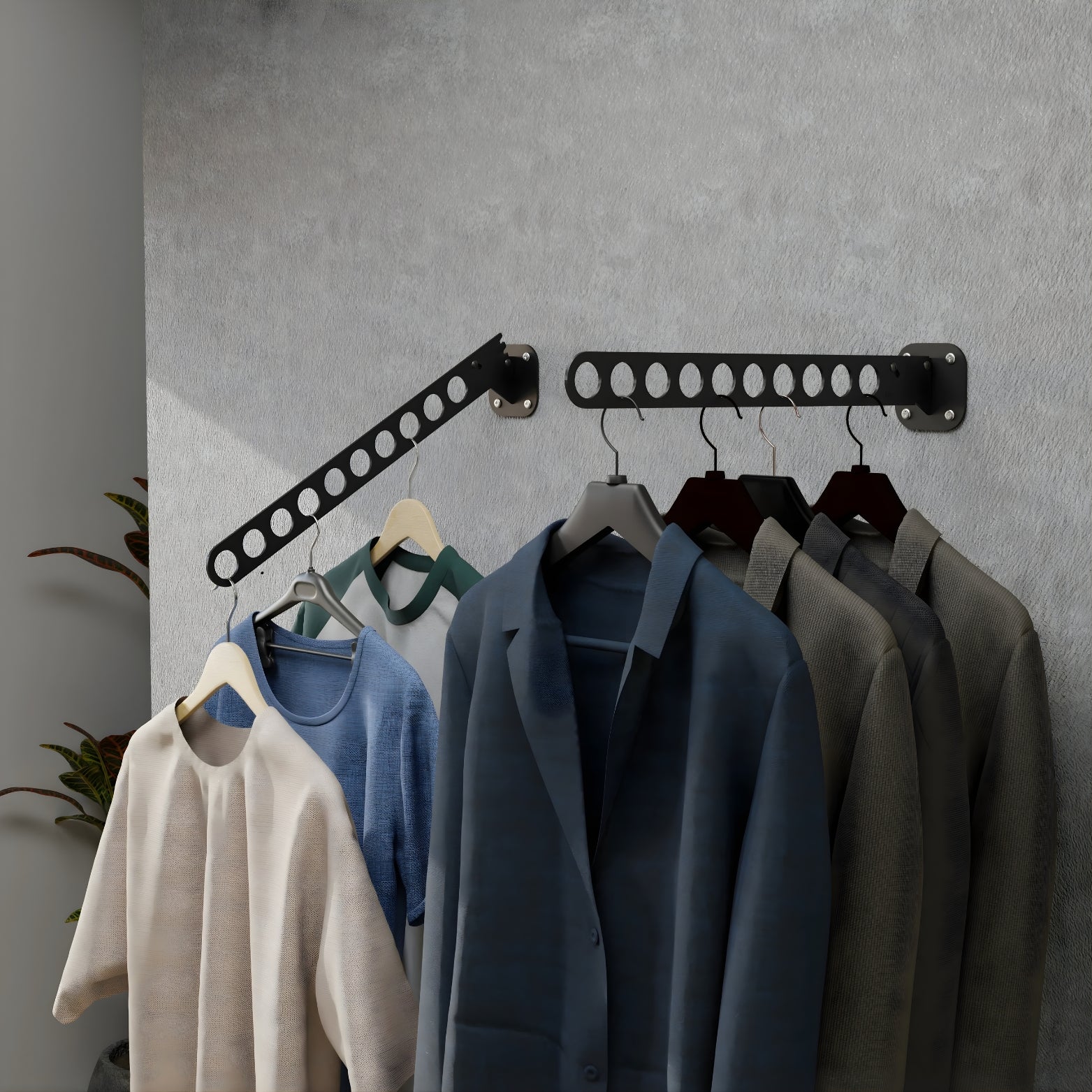 Ebco Hanger Holder Wall Mount Set of 2 for Wardrobes