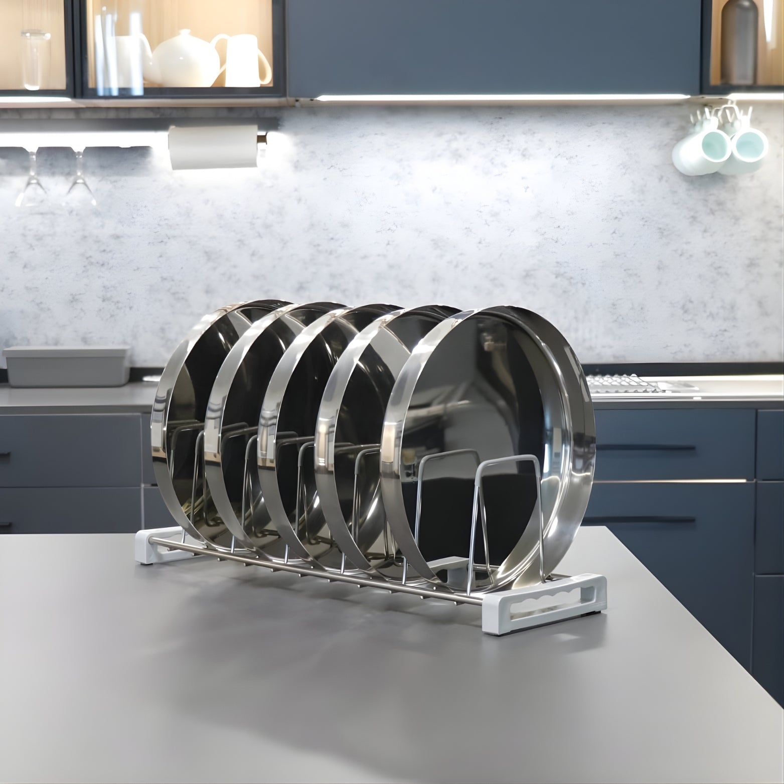 Ebco KDR-18T SS304 stainless steel thali rack for modular kitchens