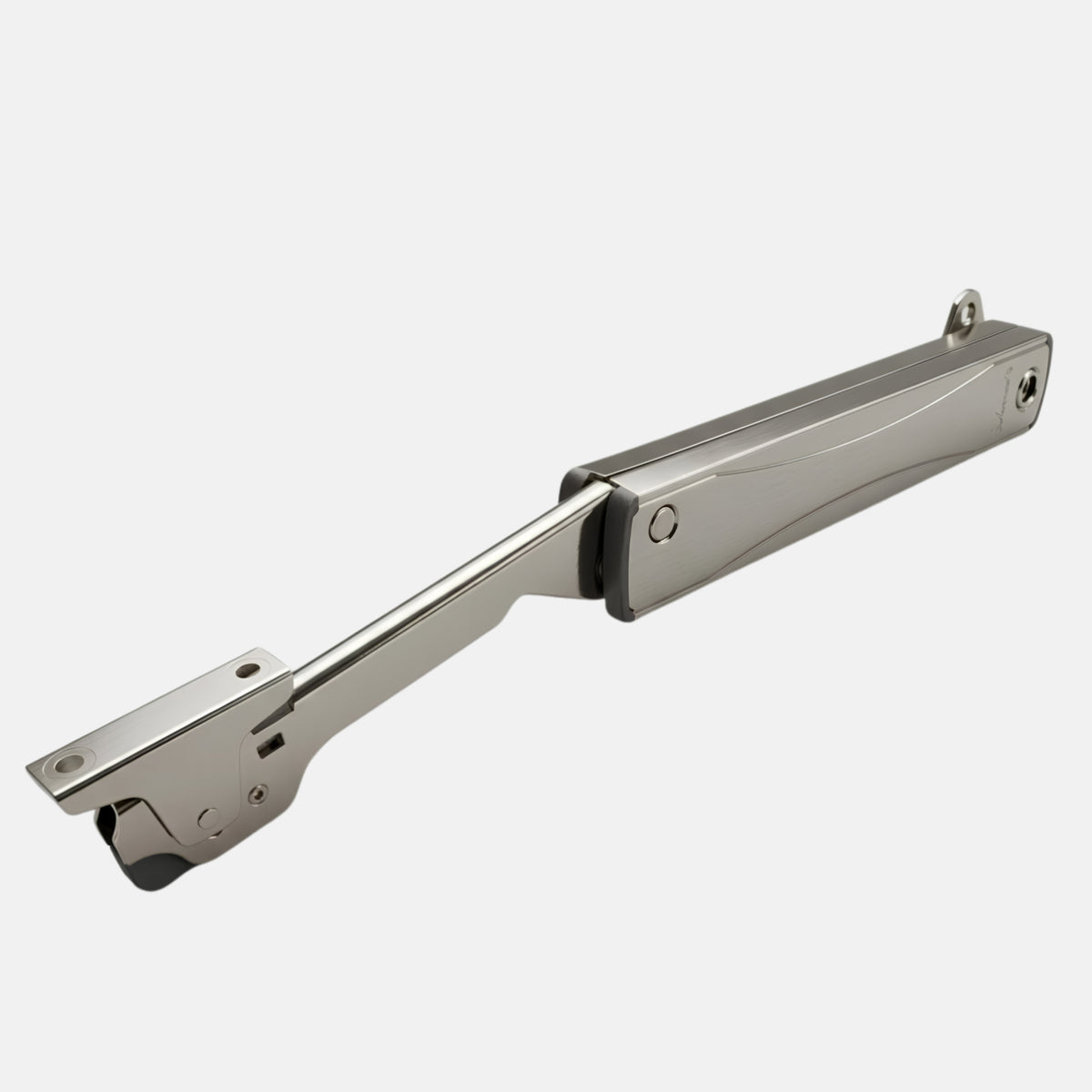 Isolated product view of the silver Ebco Livsmart Heavy Shutter Lift SLH1 hardware fitting, available for fast delivery from Hardware Depot.