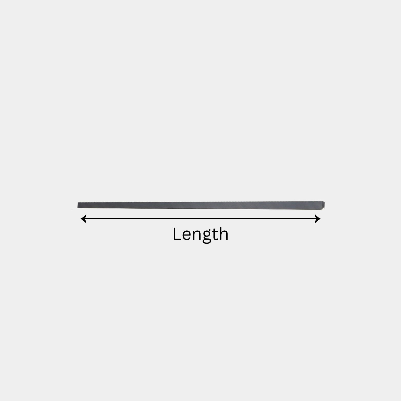 Ebco Midway Aluminium Track KMS-AT standard non-LED profile showing length dimension