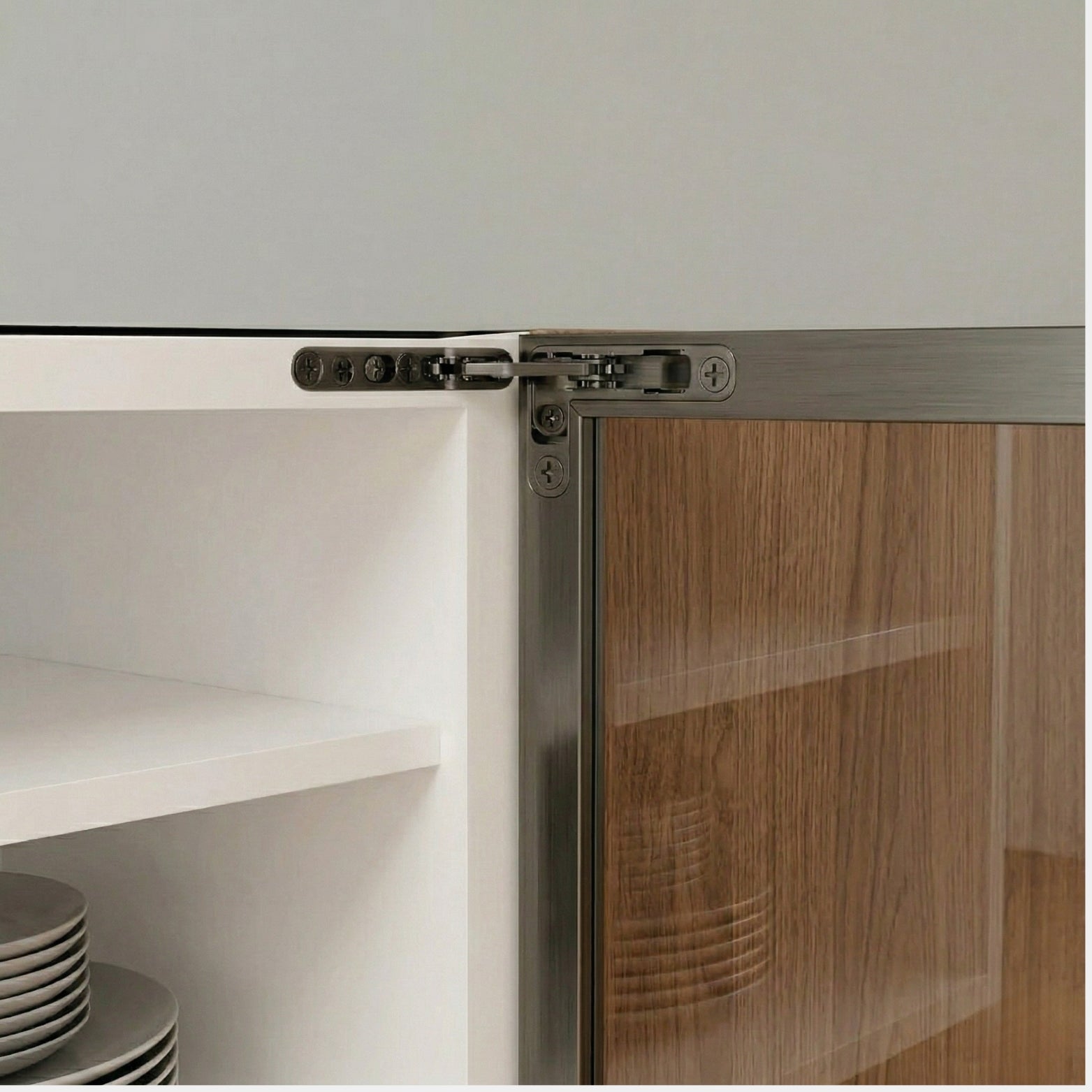 Installation of Left and Right Recessed Hinges on Wardrobe Door