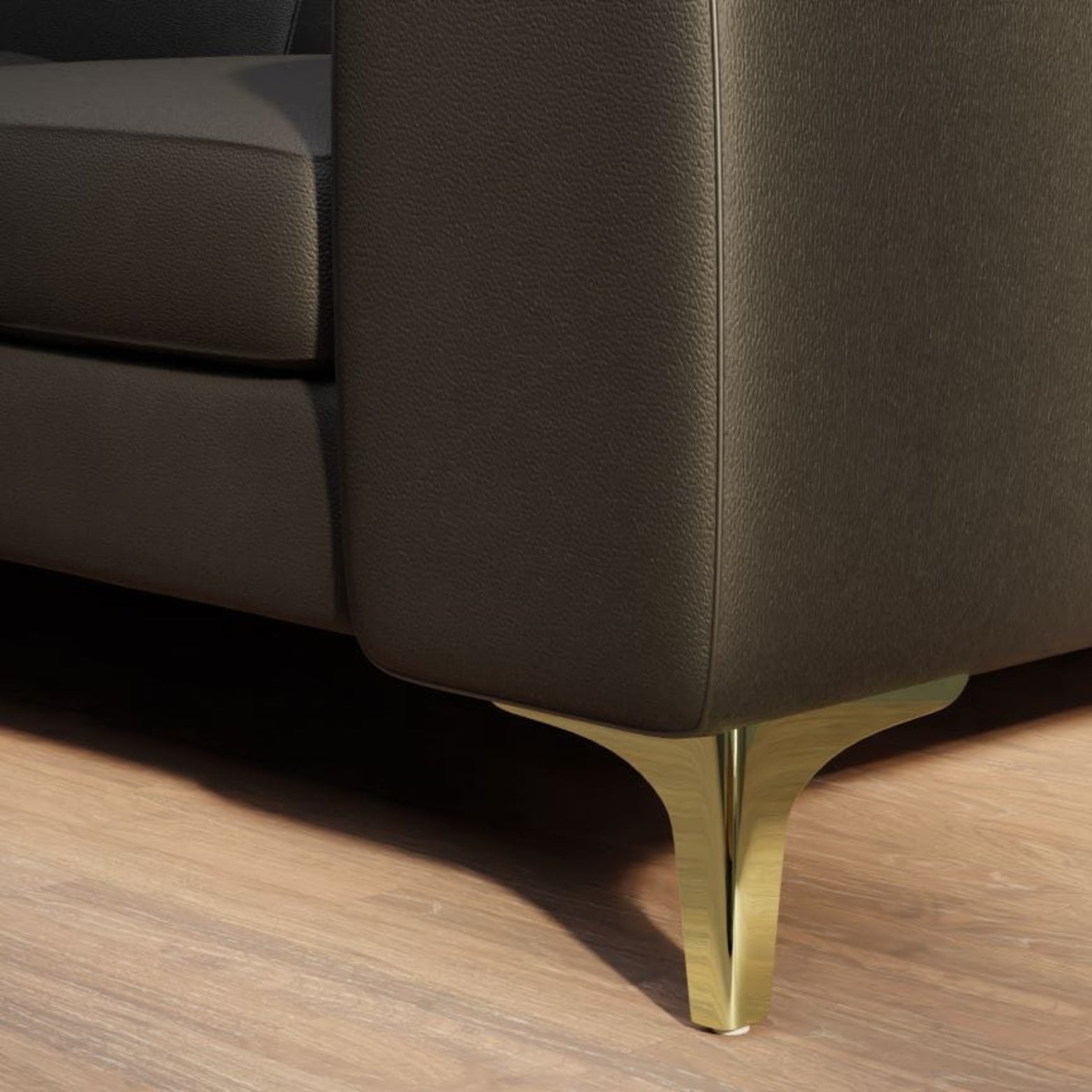 Ebco SL1 designer metal sofa leg in luxurious gold and black finish