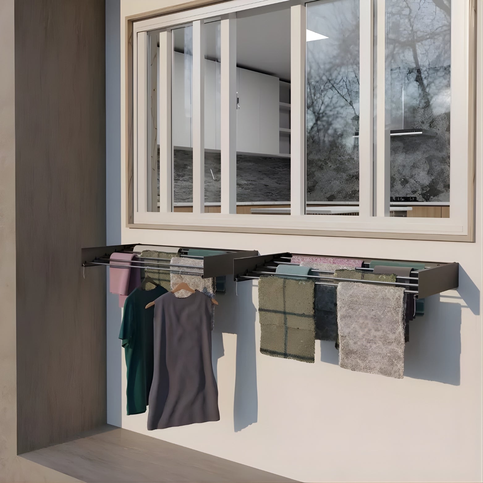 Ebco Wall Mounted Folding Drying Rack 80x40cm