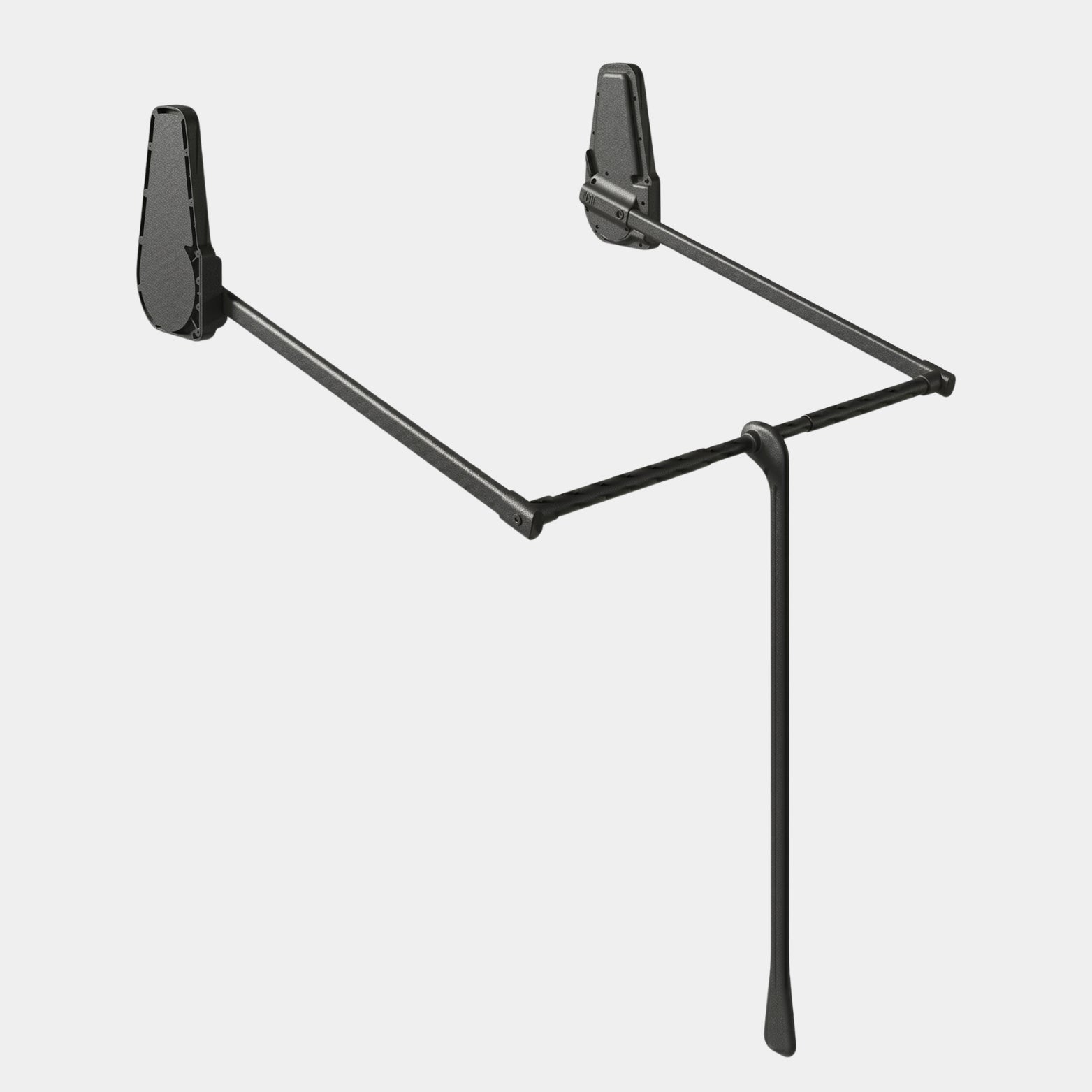 Ebco Livsmart wardrobe lift side mount 12 extended pull-down mechanism showing side brackets and center pull rod