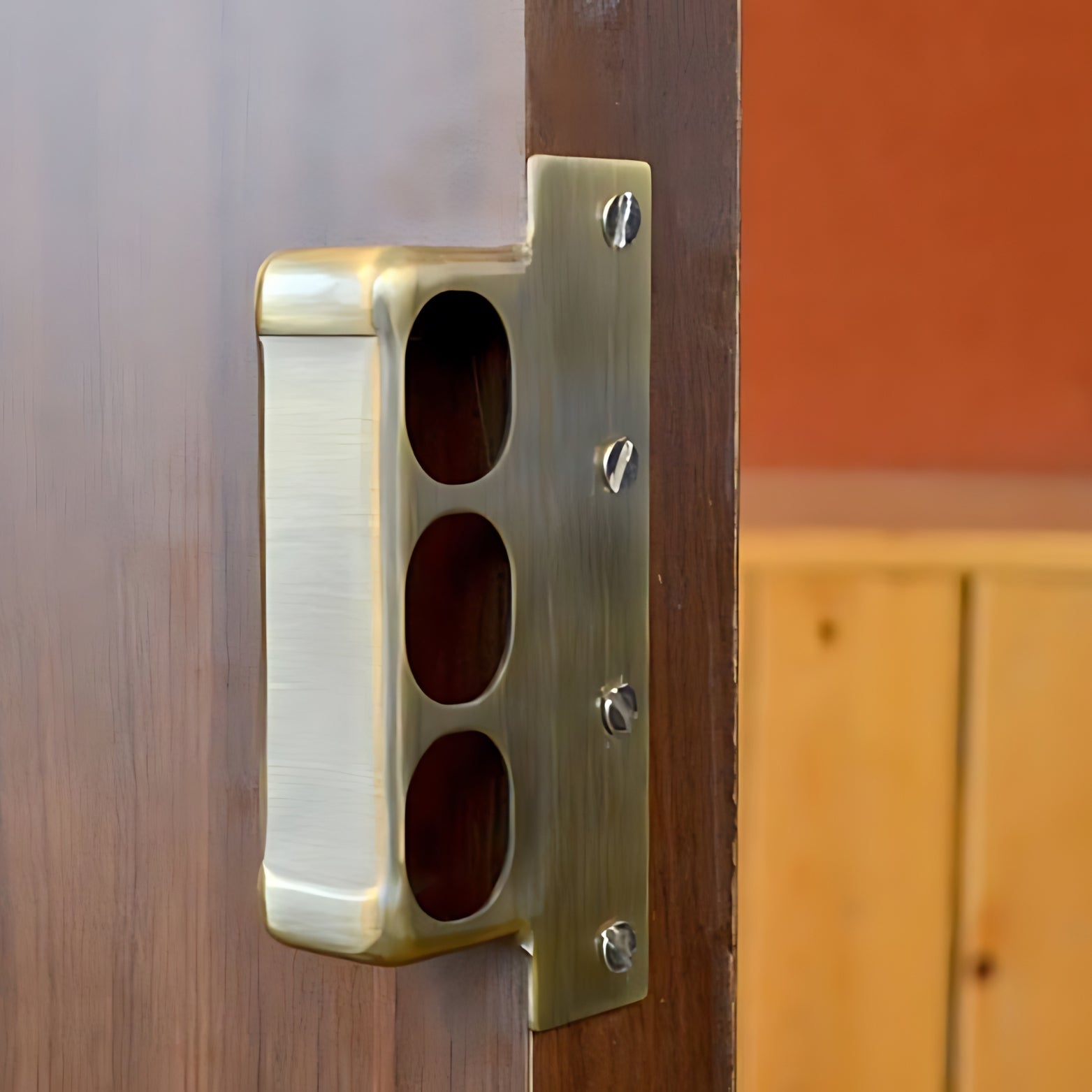 Side perspective of the Europa 3 deadbolt lock highlighting the heavy-duty 20mm brass bolts.