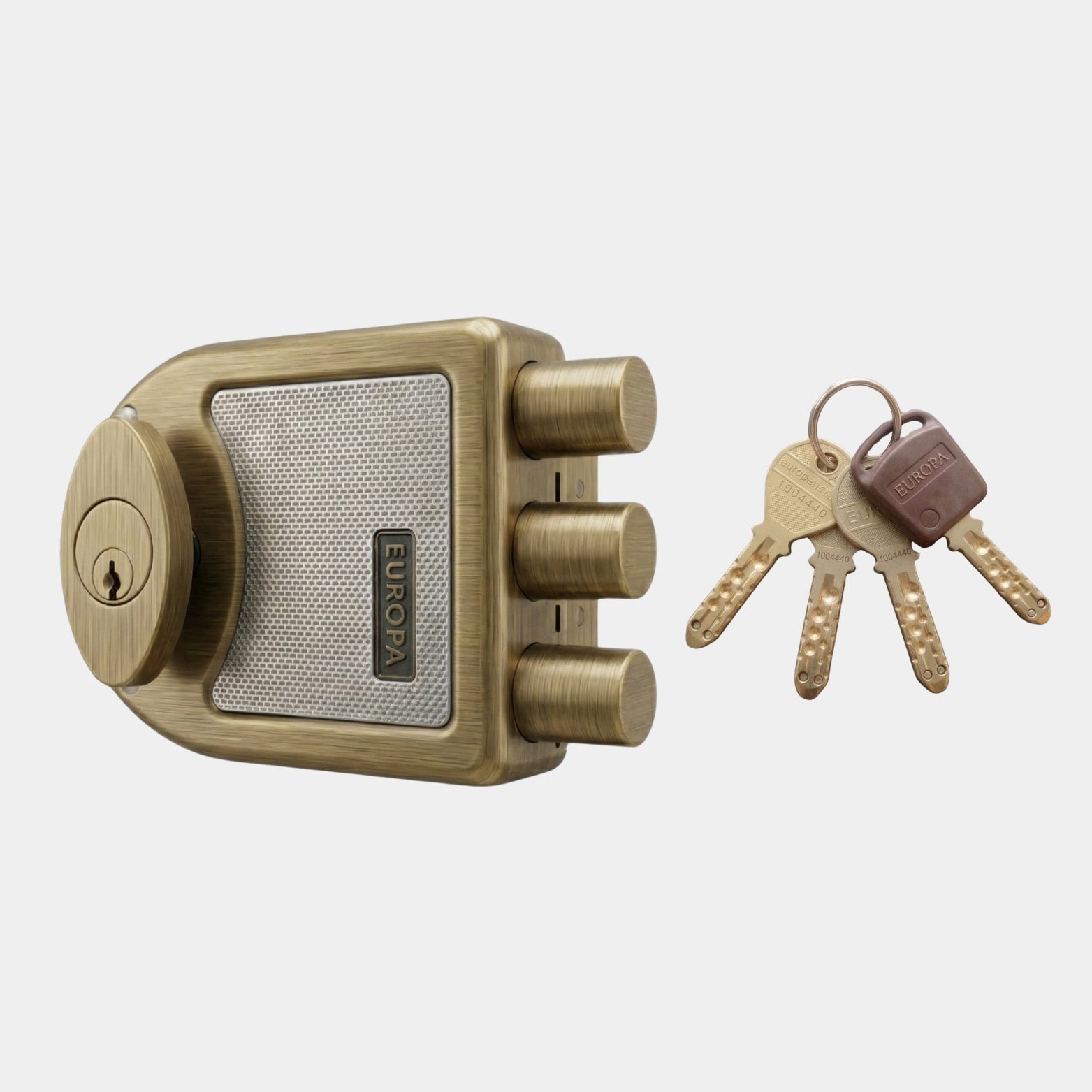 Europa T921 Armoured Main Door Lock in Antique Brass Finish