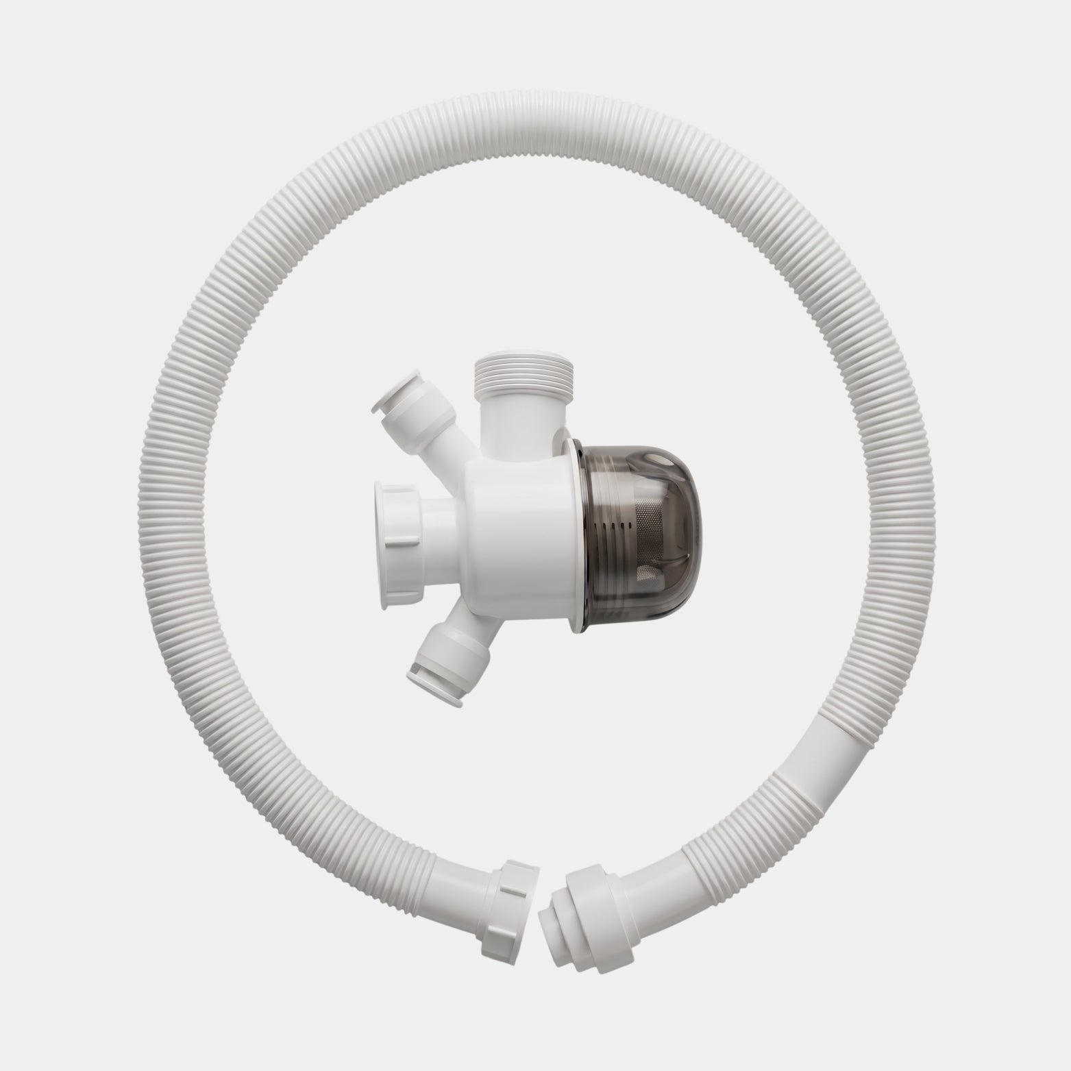 Premium Faber quartz kitchen sink waste coupling, drain trap, and flexible waste pipe plumbing kit assembly