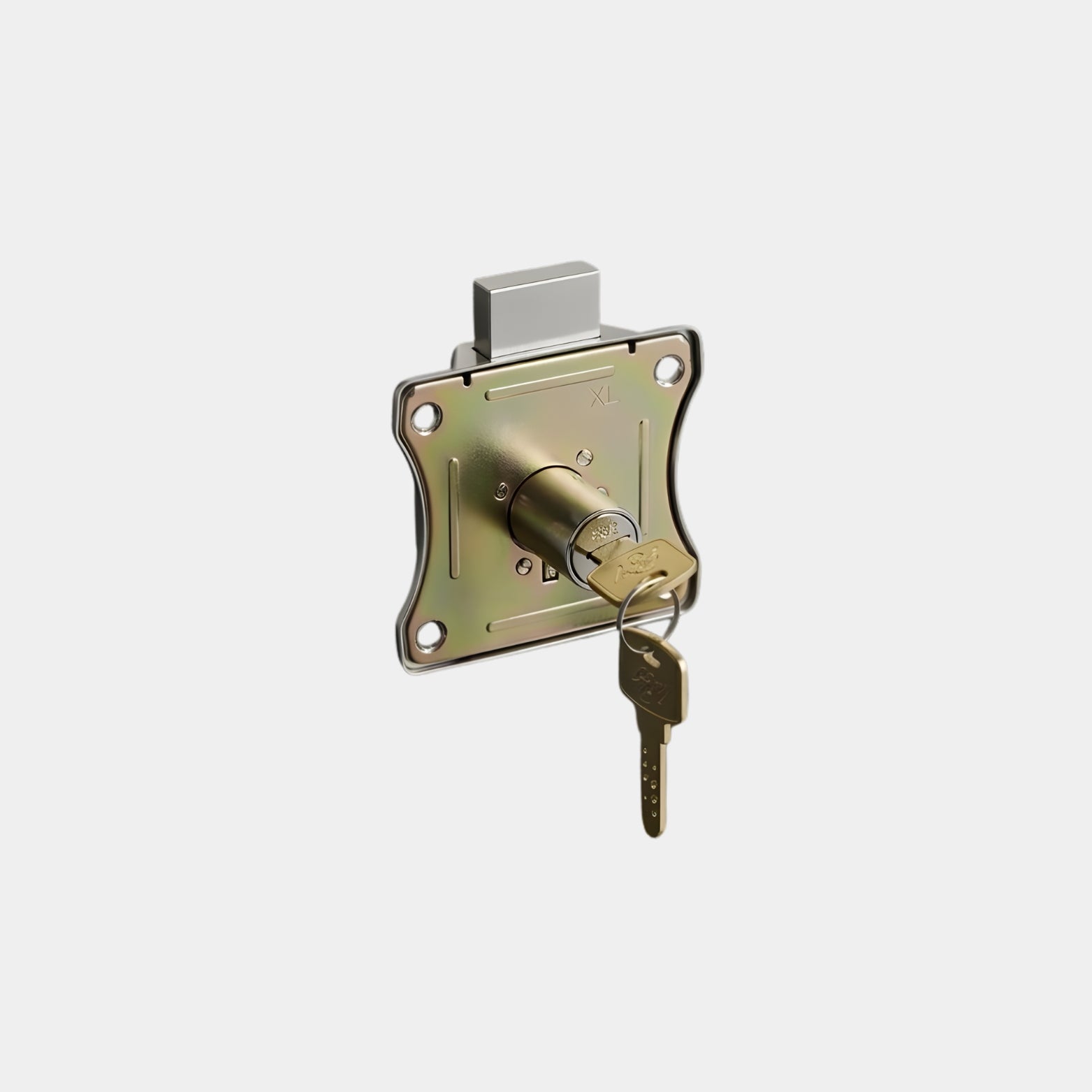 Godrej Curvo 25mm wardrobe lock for shutters up to 25mm, sold at Hardware Depot