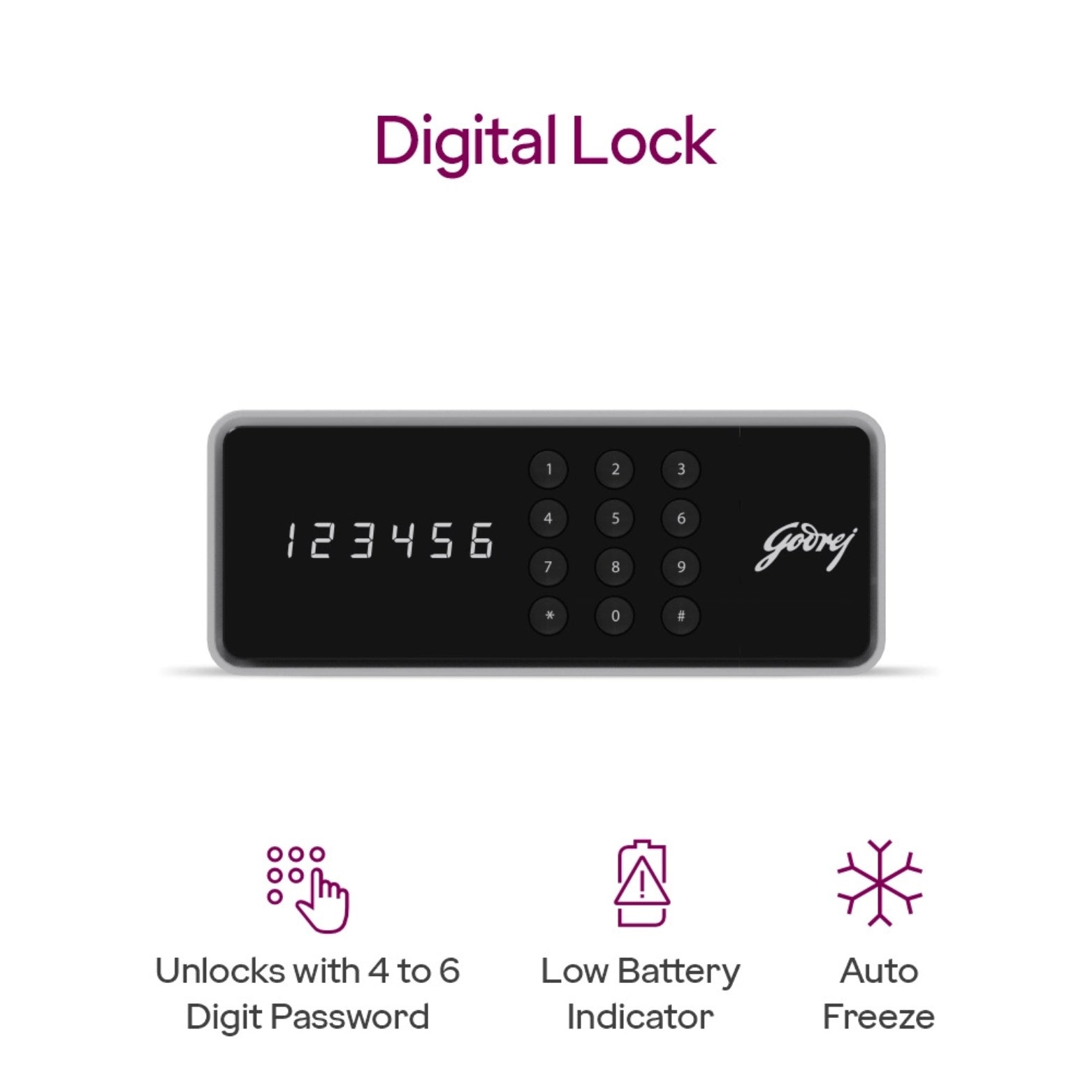 Godrej NX Pro digital safe with emergency mechanical override key