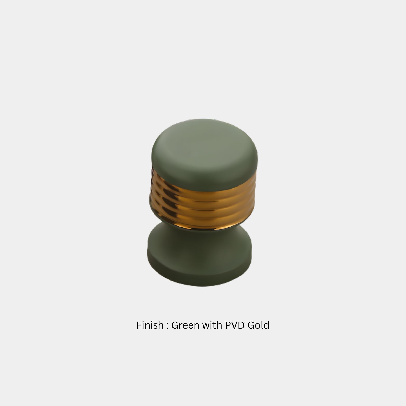 Forest Green and PVD Gold Ribbed Cabinet Knob Bangalore