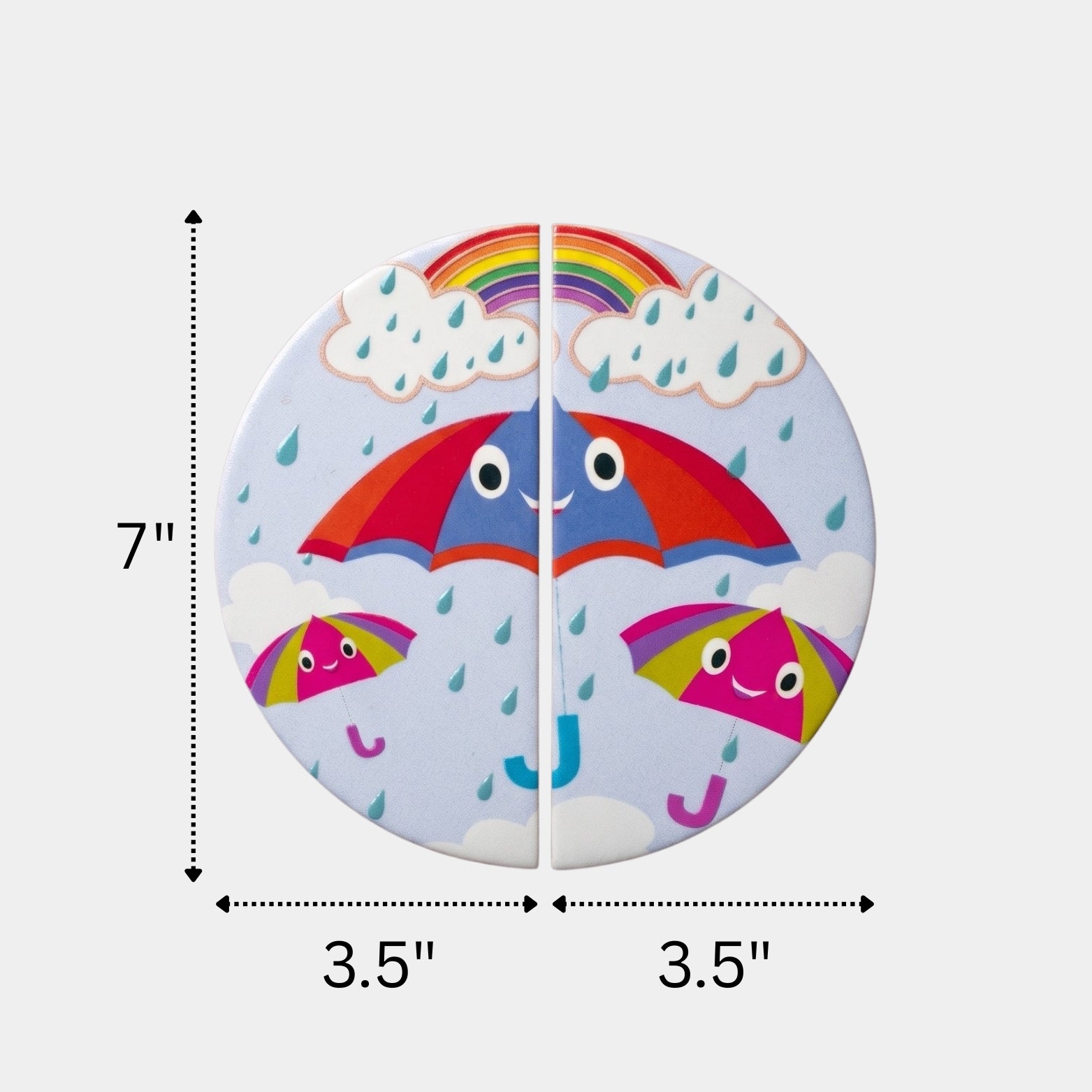 Happy Rain 7-inch split circle wardrobe handle dimensions for kids room cabinetry