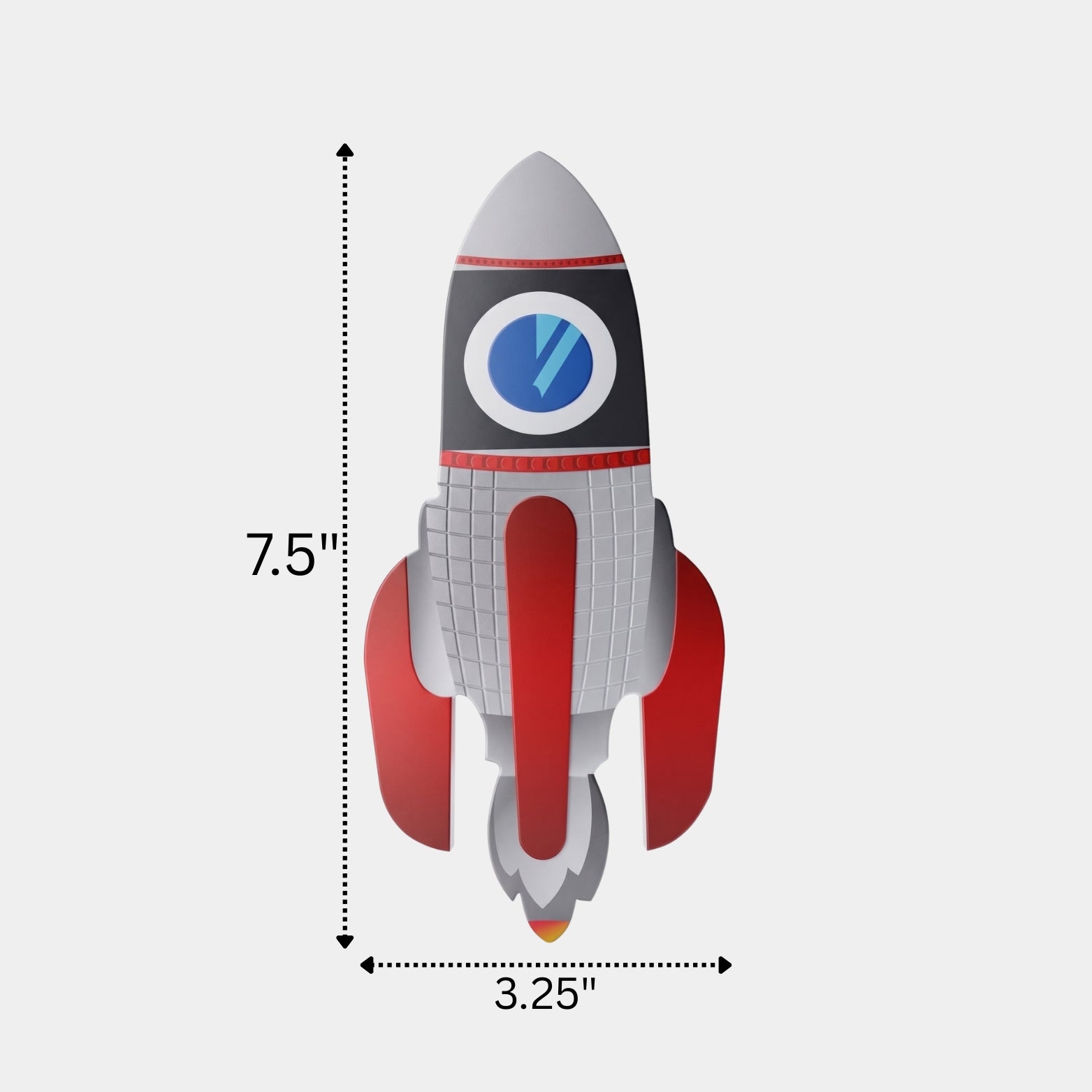 Premium white acrylic rocket shaped handle for kids room large cabinet doors sold by Hardware Depot.