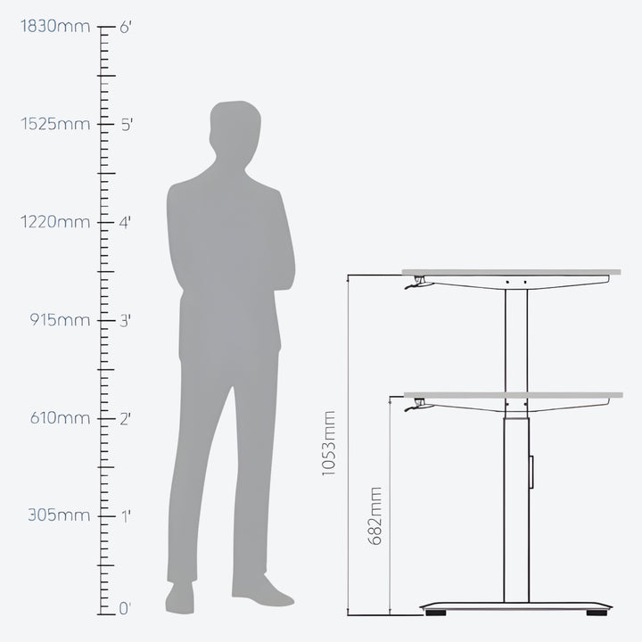 Ebco Smart Lift Table Legs | Height Adjustable Gas Lift | Hardware Depot
