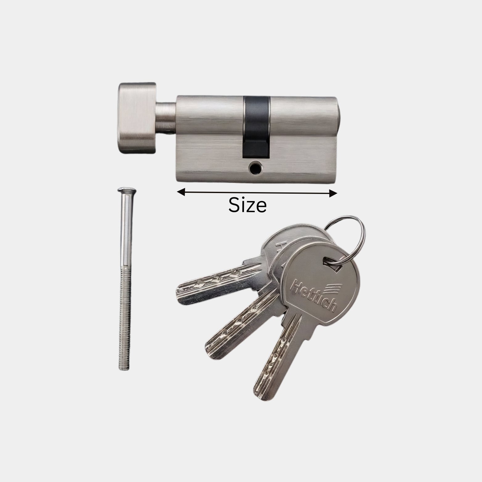 Hettich HTCL 60mm Thumb Turn Cylinder in Stainless Steel Finish