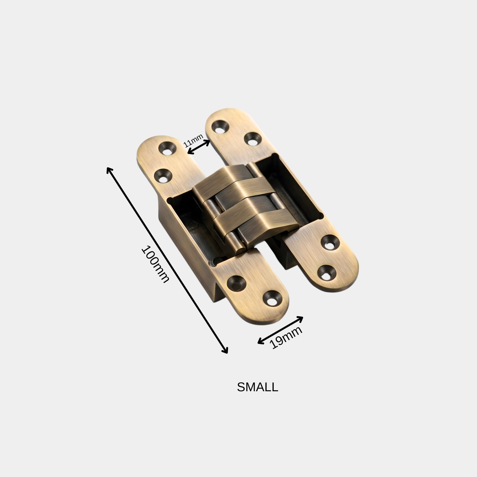 Matt Black and Bronze Finish Brass Hidden Hinges