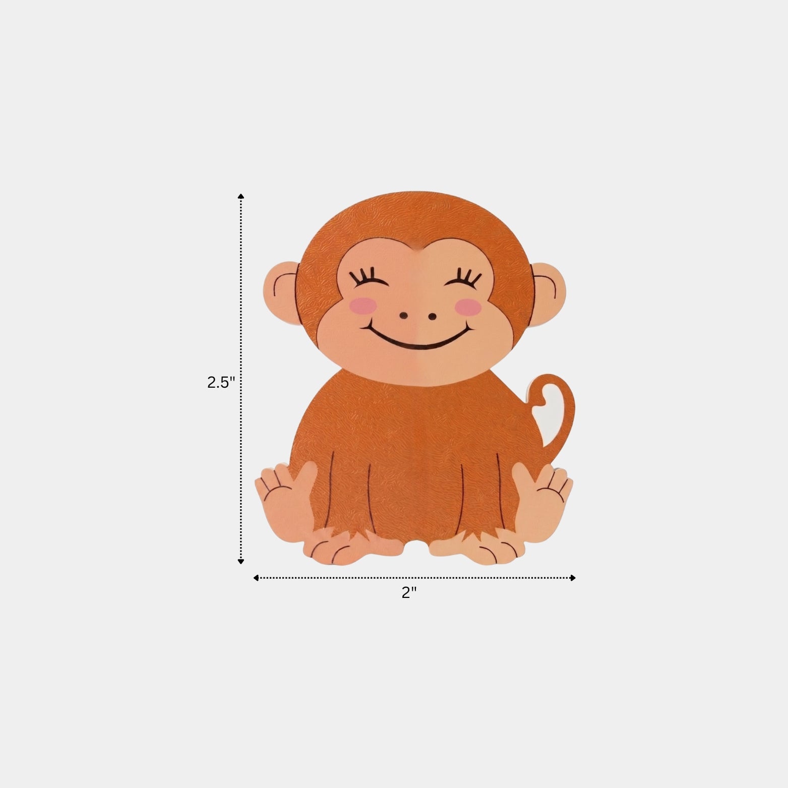 Small 2.5 inch single monkey acrylic drawer knob measurements at SS Hardware