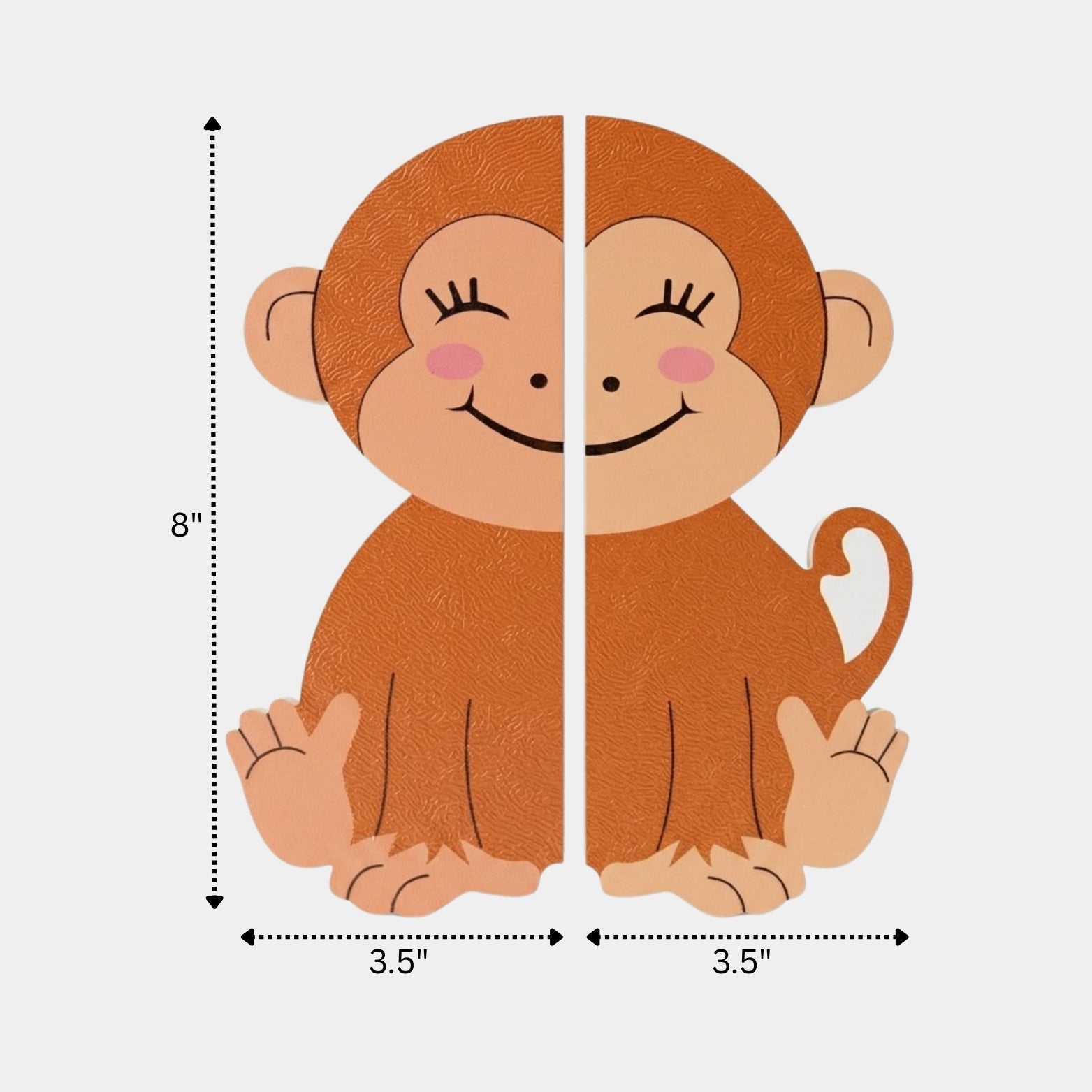 Large 8 inch split monkey acrylic wardrobe handles with dimensions from Hardware Depot Bangalore