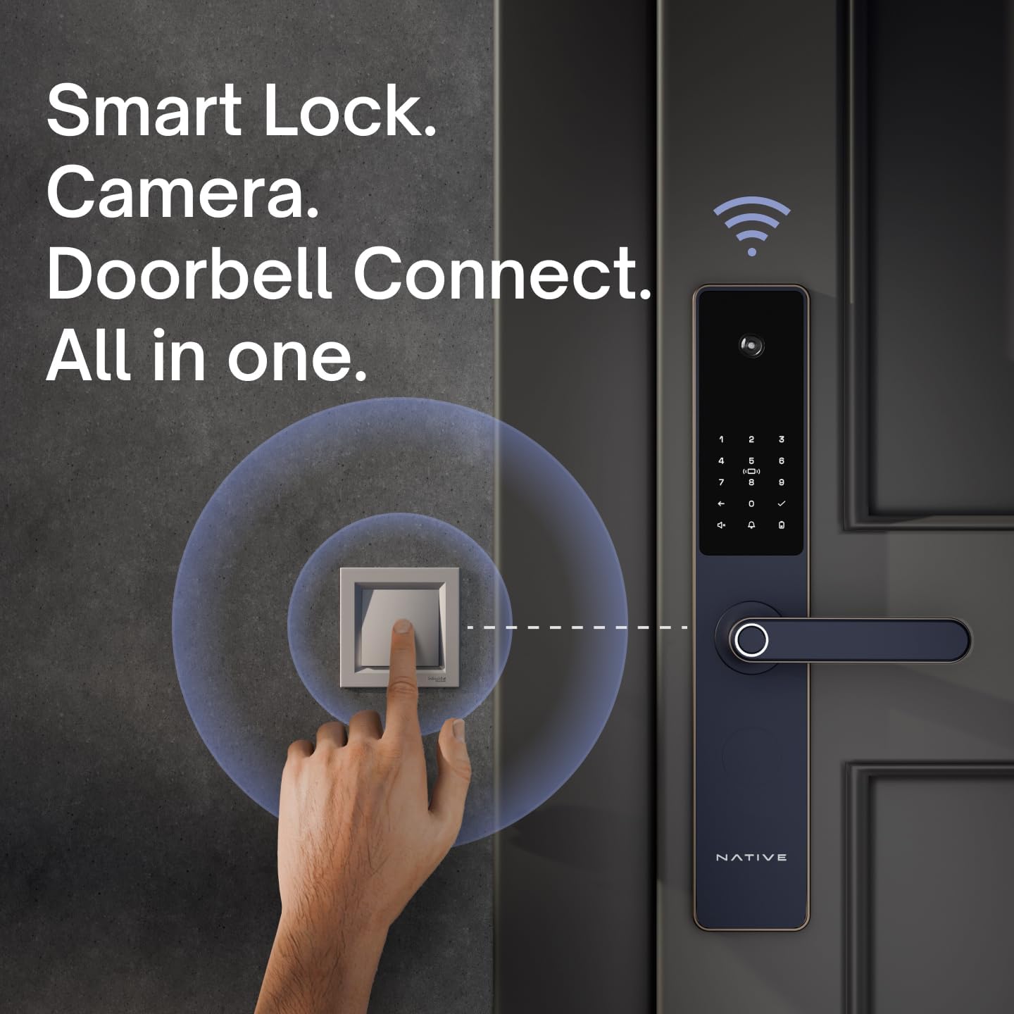 User unlocking the Native Smart Lock Pro using the Urban Company Mobile App.
