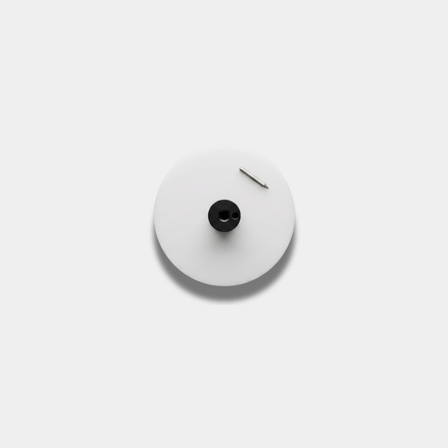 Back view of single round cabinet knob with anti-rotation alignment pin