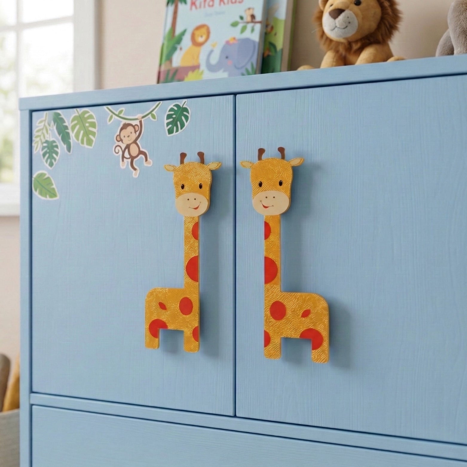 High-quality 7-inch giraffe shaped acrylic handle for children's furniture
