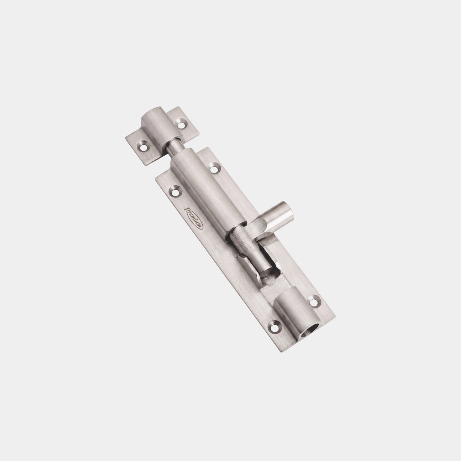 Satin finish stainless steel door tower bolt with cylindrical knob handle