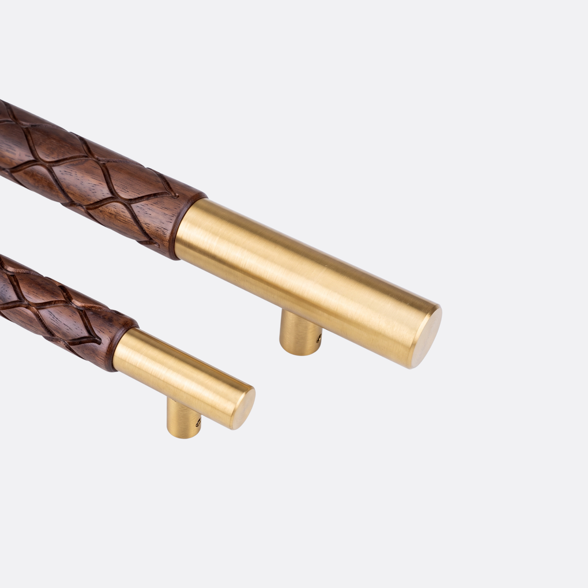 Premium Natural Wood & Steel Main Door Handle