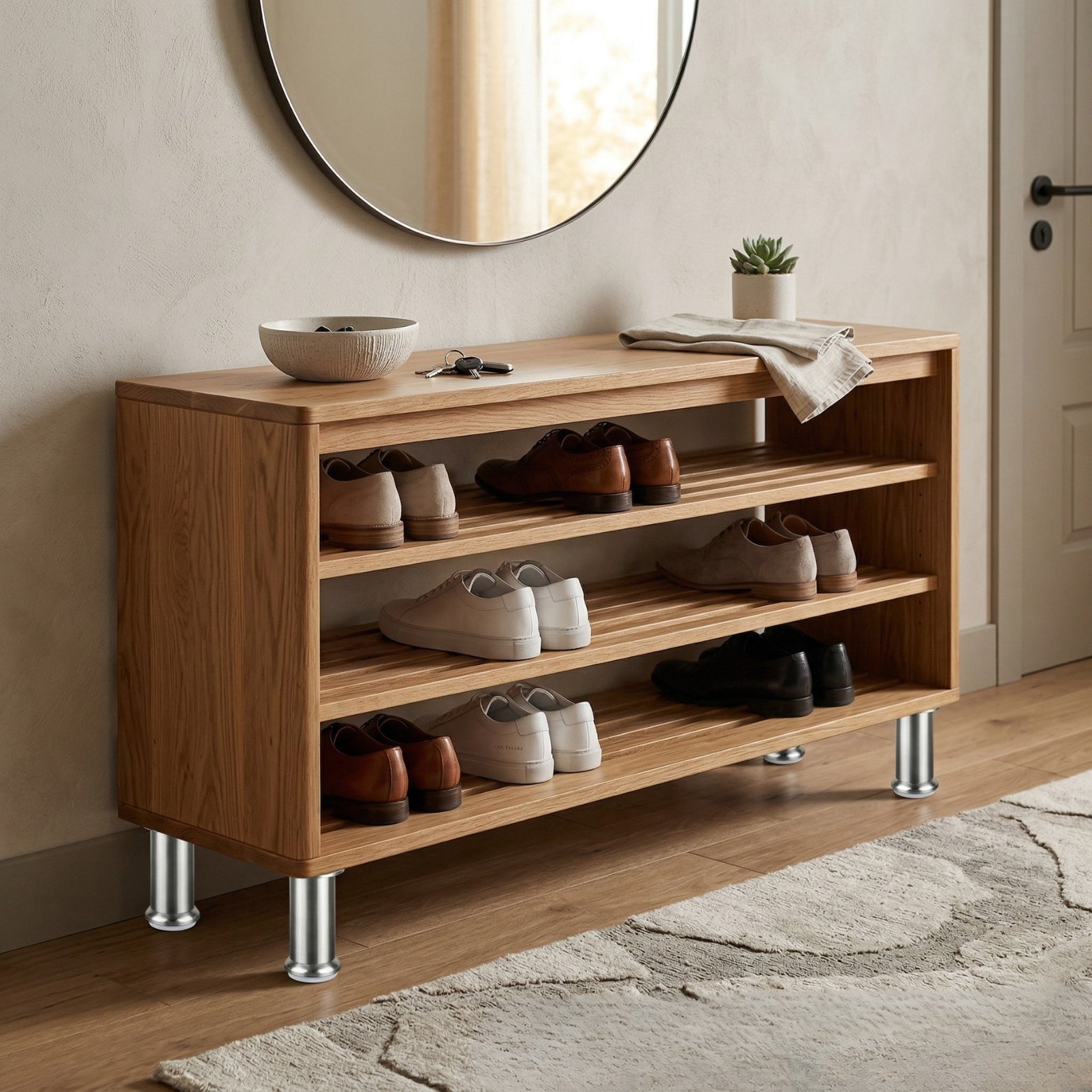 Solid steel table support leg for wobble-free furniture