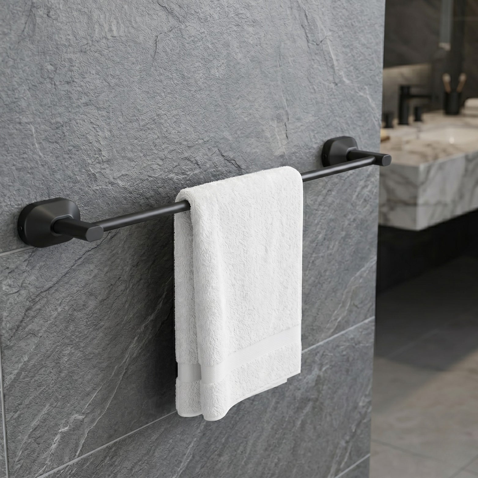 Sparrow 24 Inch SS304 Stainless Steel Towel Bar in Matt Black Finish