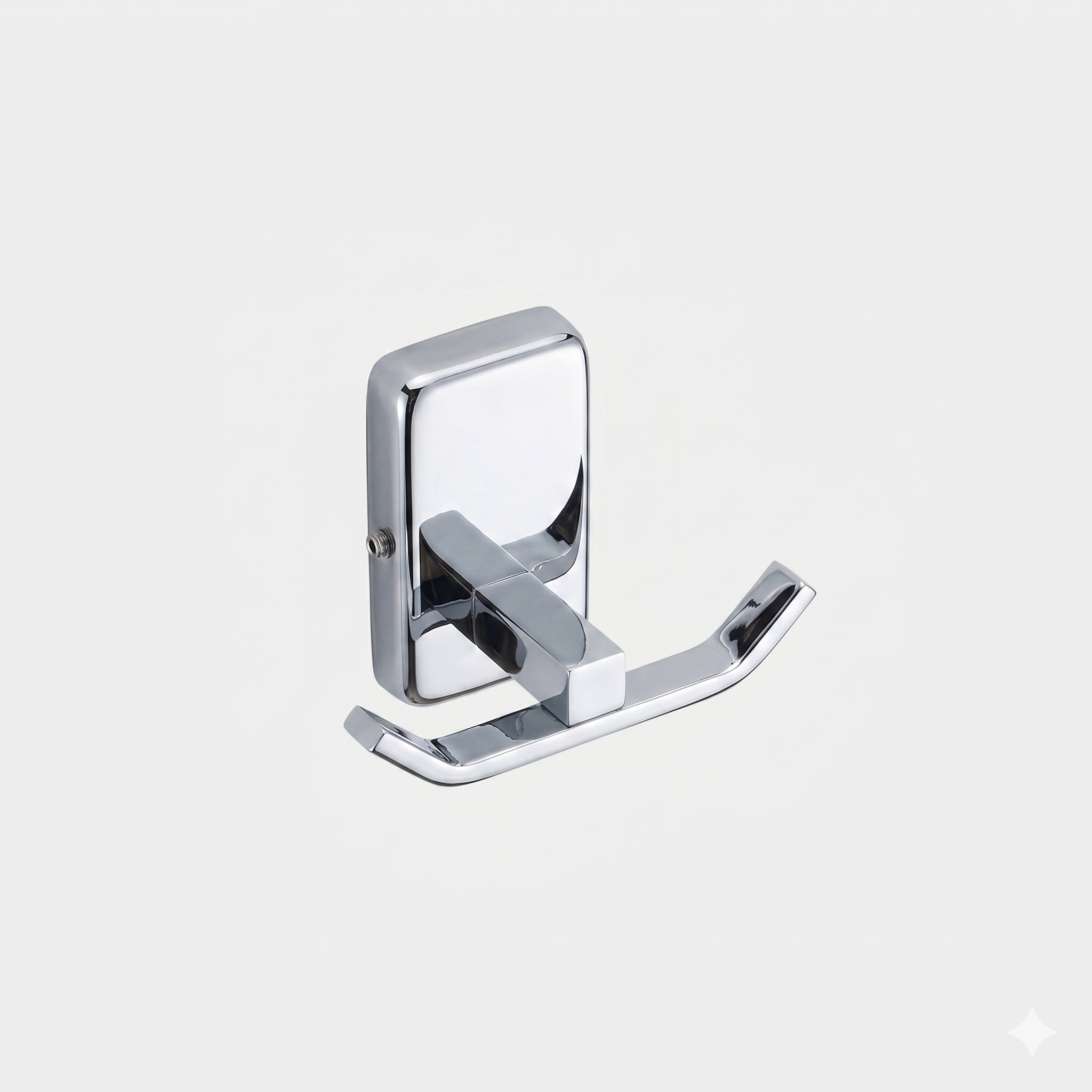 Luxury polished chrome mirror finish double towel hook by Sparrow bathroom hardware accessories line.
