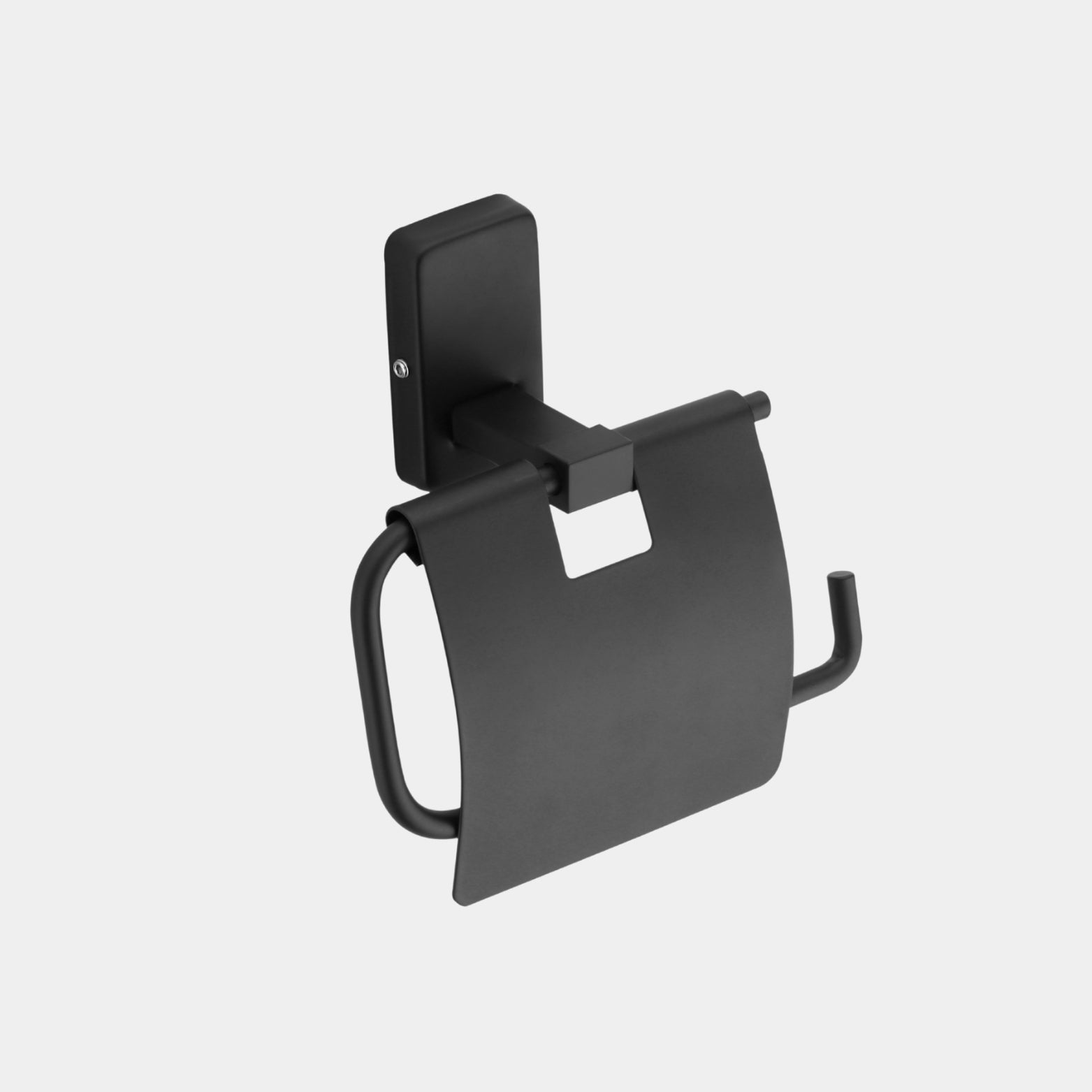 Sparrow matte black bathroom tissue roll holder made of rustproof SS304 steel available at SS Hardware Bangalore