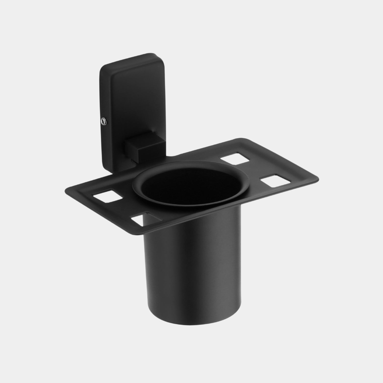 Minimalist Sparrow SS304 multi-slot bathroom vanity organizer and cup in premium matt black finish.